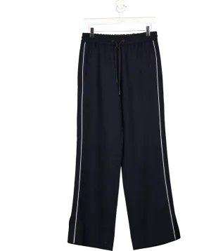 ME   EM Blue Pinstripe Wide-leg Track Pant UK 8