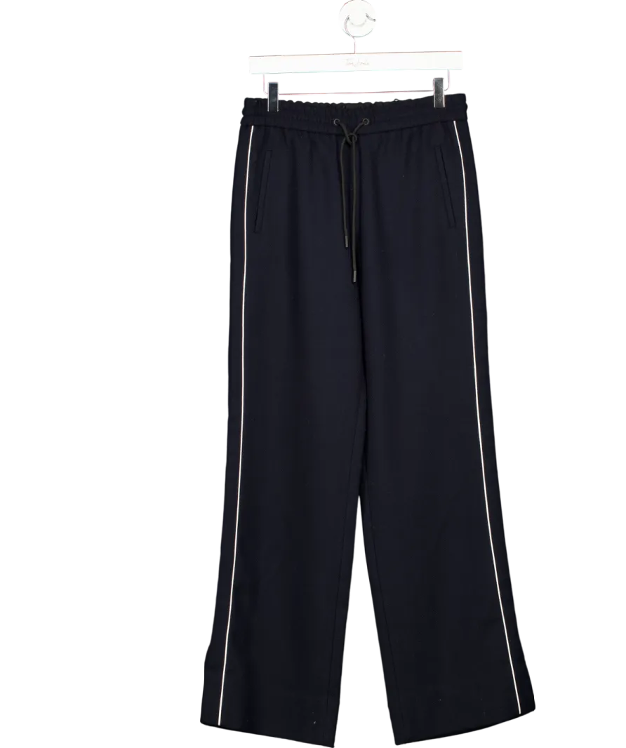 ME   EM Blue Pinstripe Wide-leg Track Pant UK 8