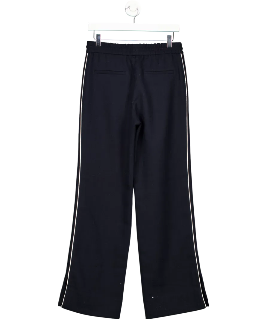 ME   EM Blue Pinstripe Wide-leg Track Pant UK 8