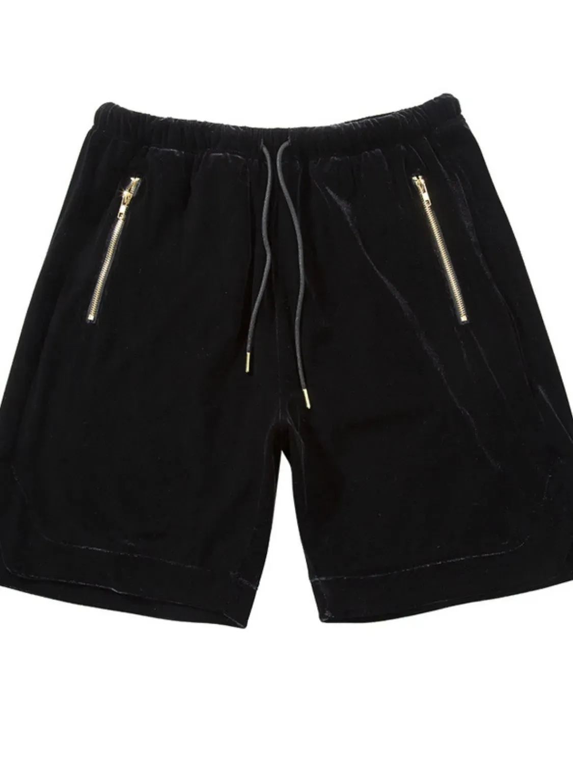 Men's Drawstring Pocketed Shorts with Zip