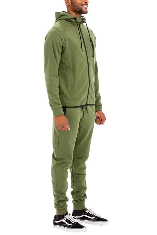 Men's Full Zip Hoodie & Sweat Pants Track Suit