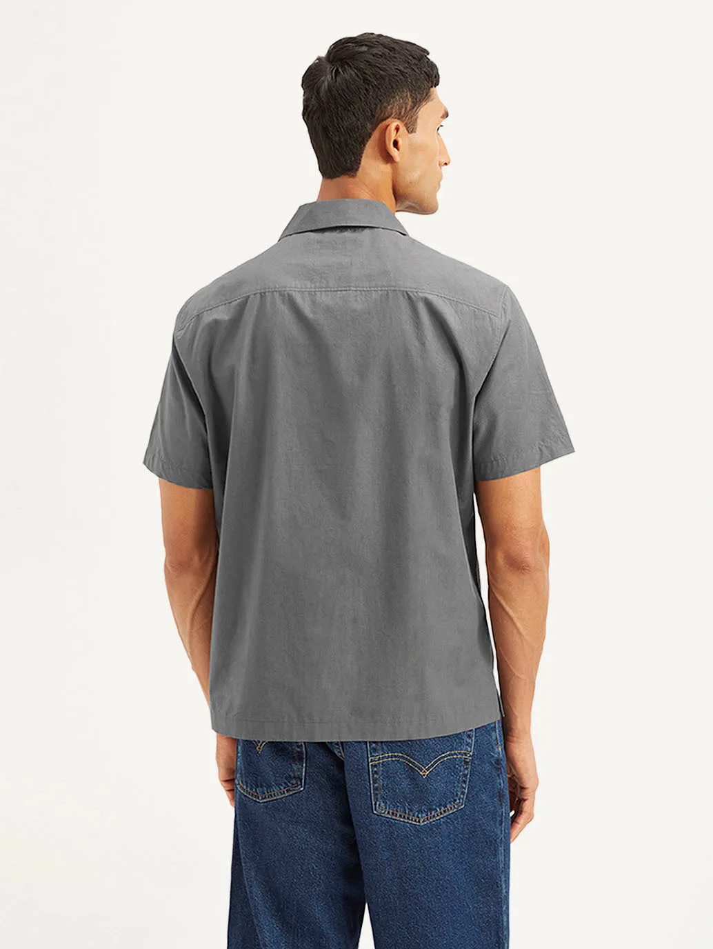 Men's Resort Collar Embroidered Relaxed Fit Shirt