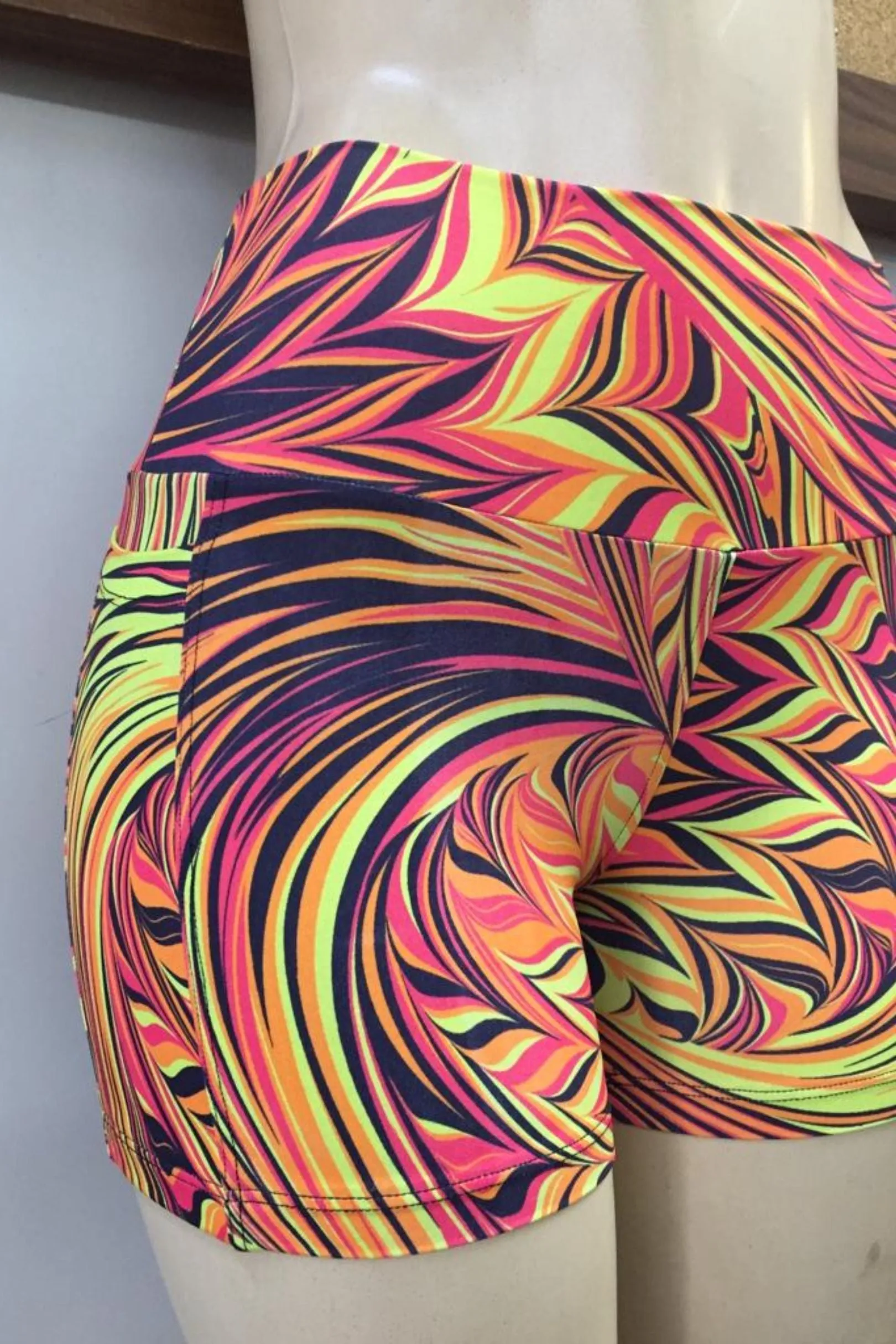 Mid Waist Short Shorts - Fireworks