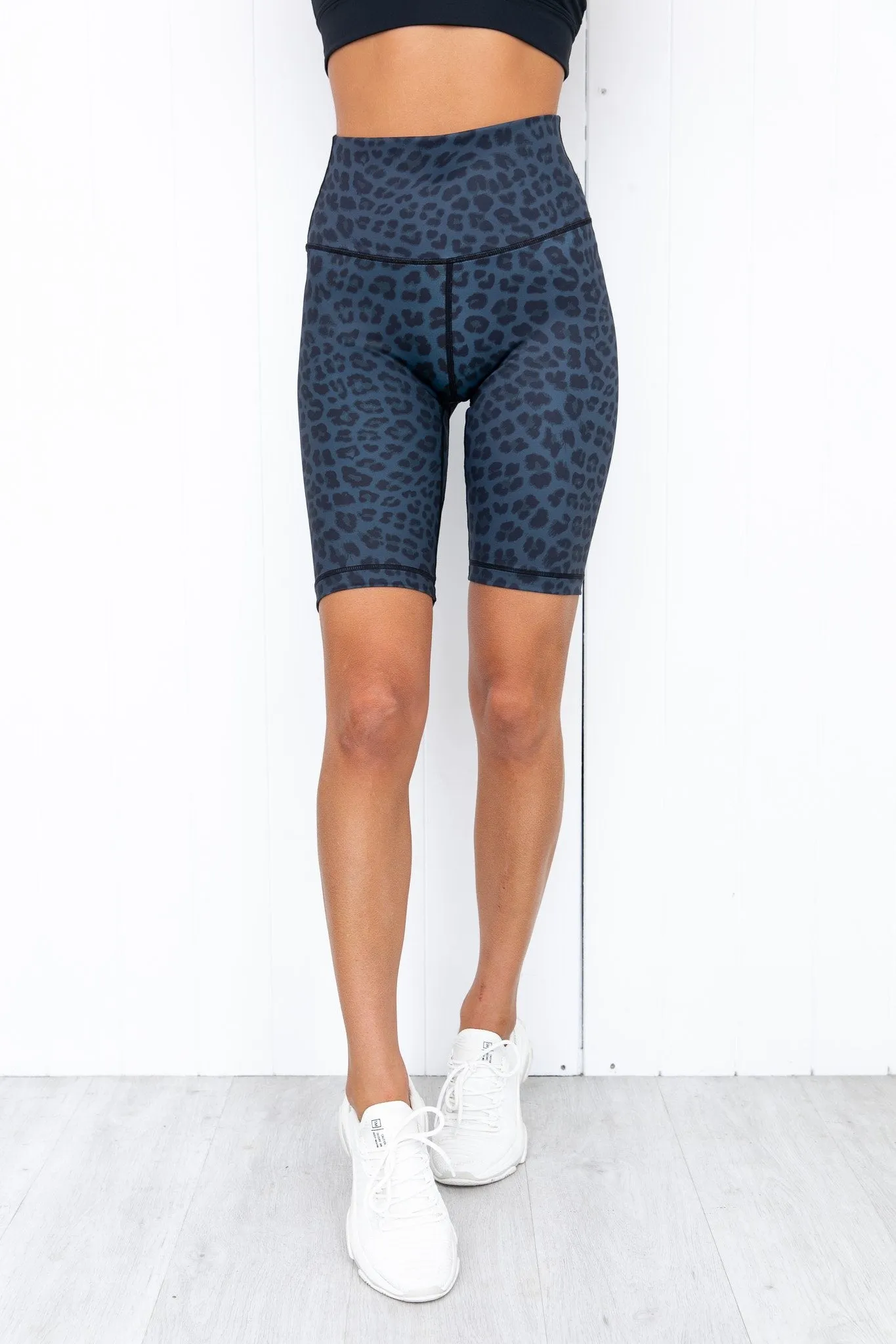 Midnight Leopard High Rise Bike Short