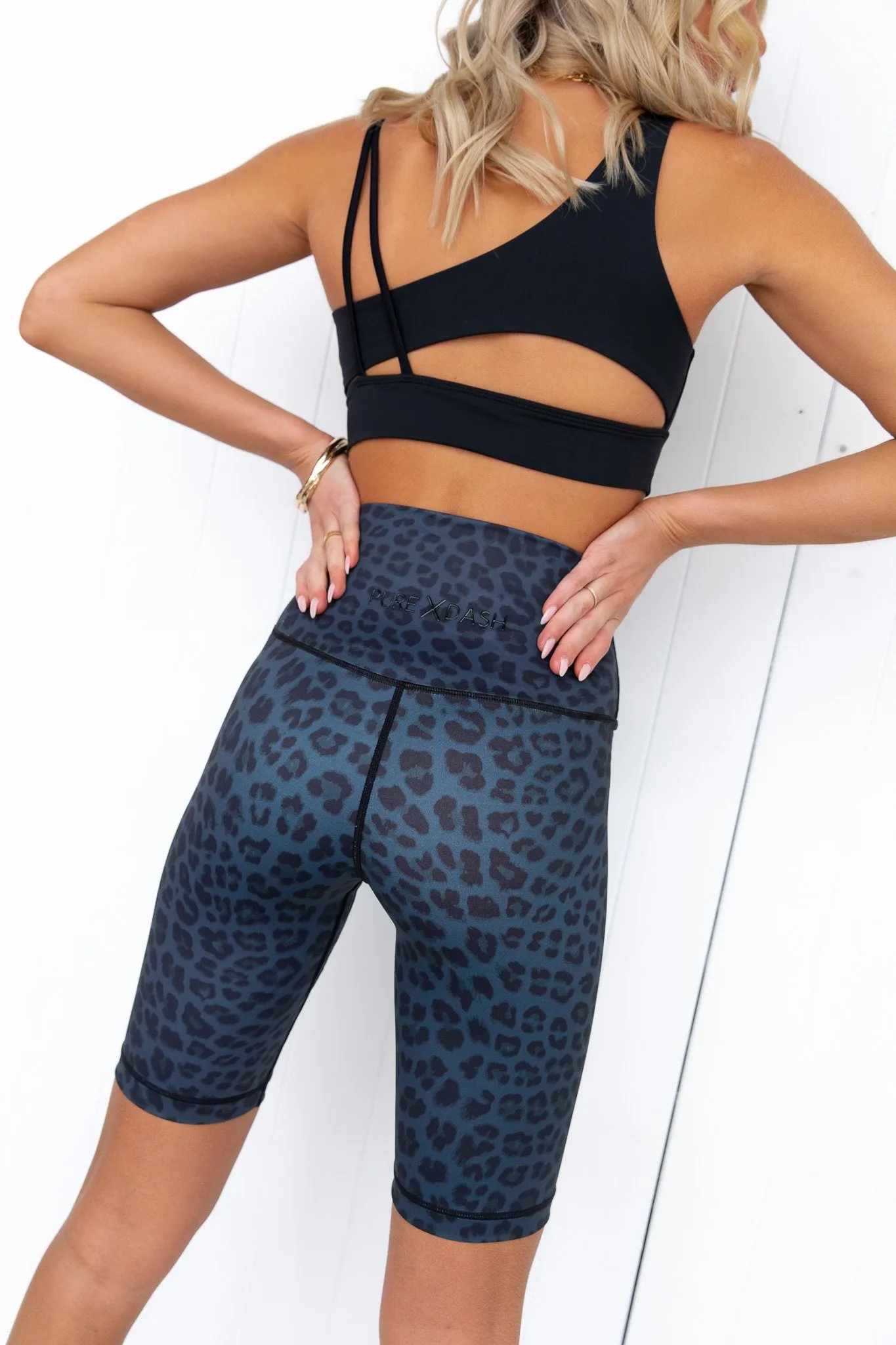 Midnight Leopard High Rise Bike Short