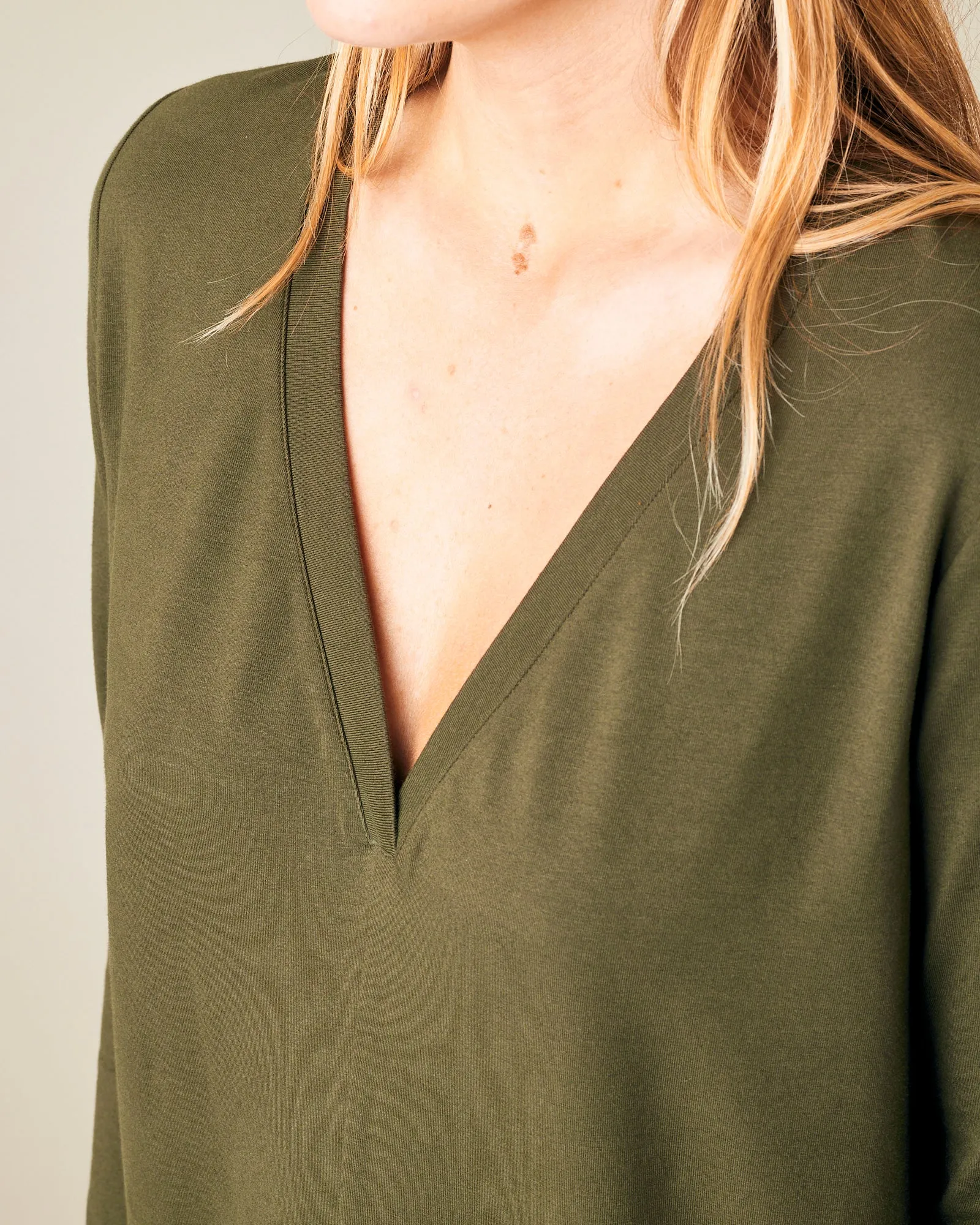 Milly Olive Cotton Jersey Jumpsuit with Pockets