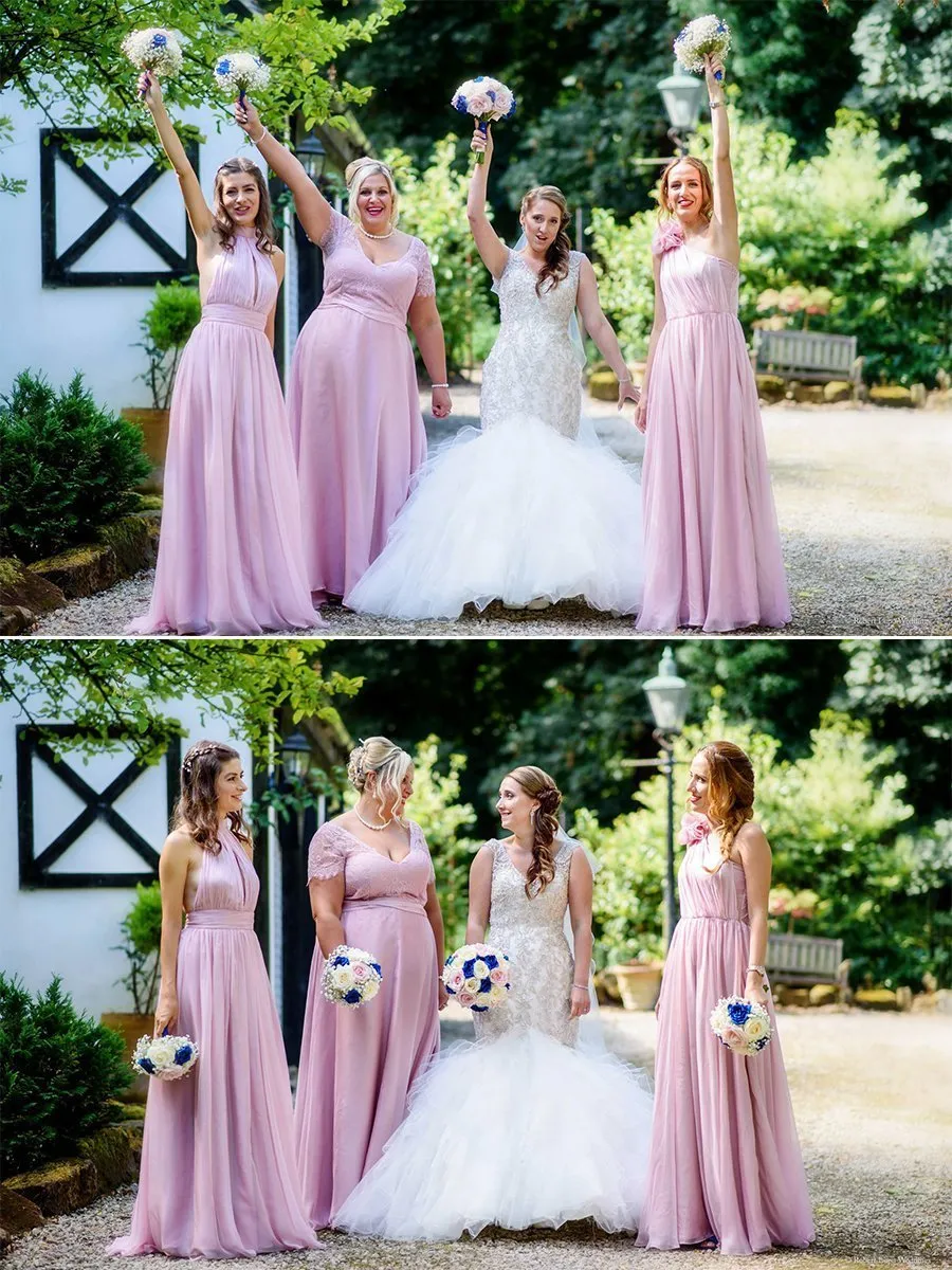 Mismatched Chiffon Lilac Custom Cheap Long Bridesmaid Dresses Online, WGY0246