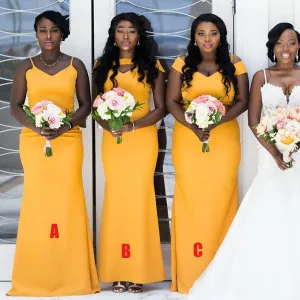 Mismatched Mermaid Off-shoulder Floor-length Long Bridesmaid Dresses, BDS0151