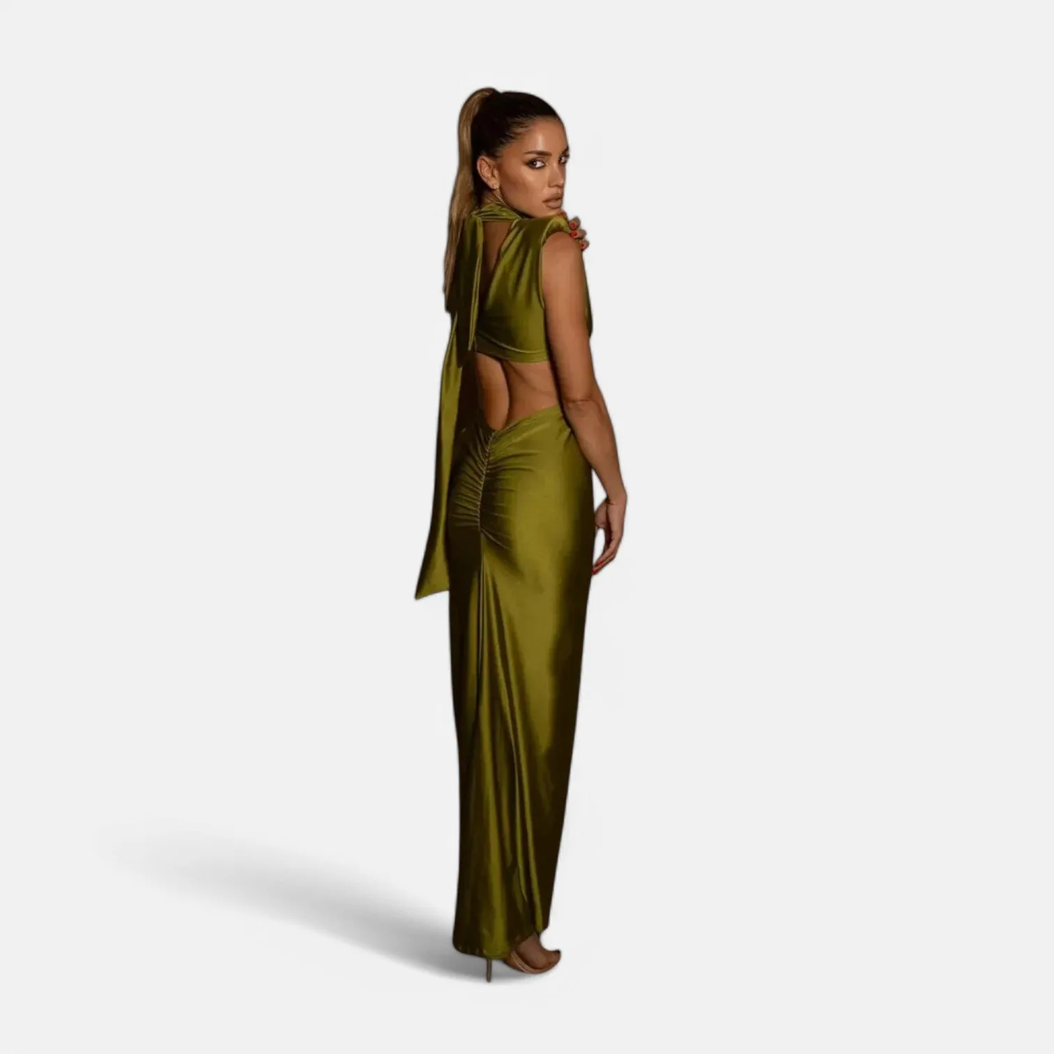 Monacogents | Hollow Out Turtleneck Elegant Women's Maxi Dress