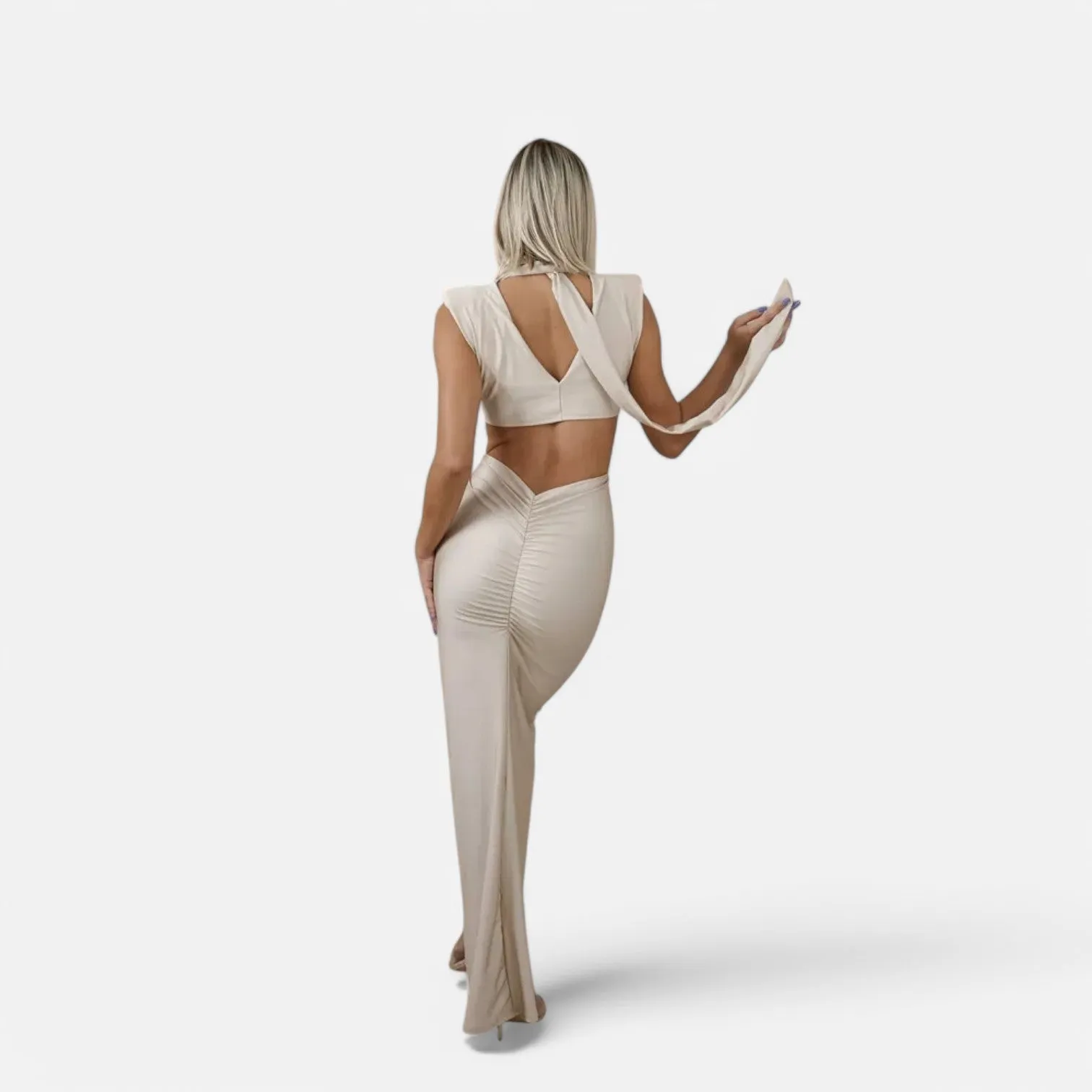 Monacogents | Hollow Out Turtleneck Elegant Women's Maxi Dress