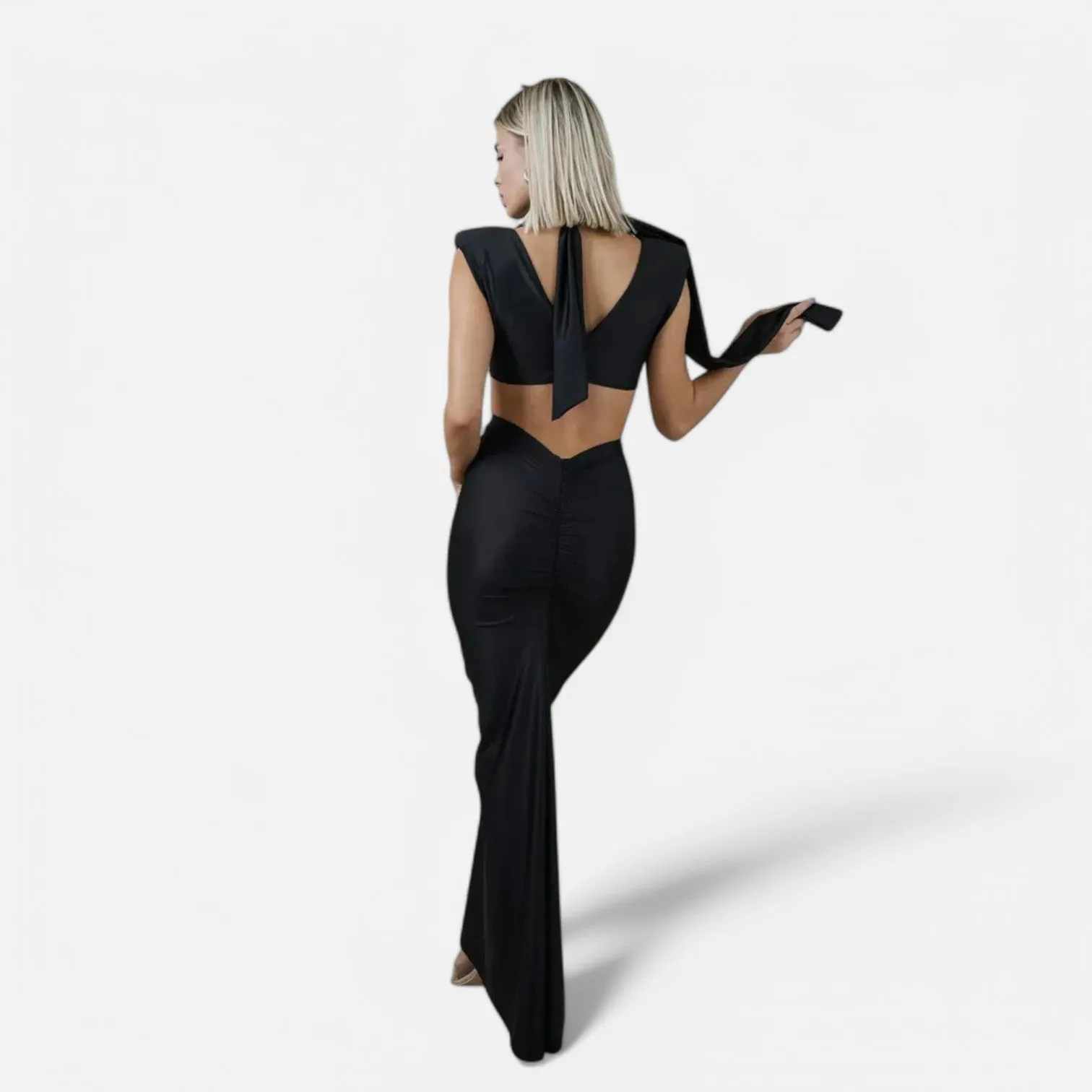 Monacogents | Hollow Out Turtleneck Elegant Women's Maxi Dress
