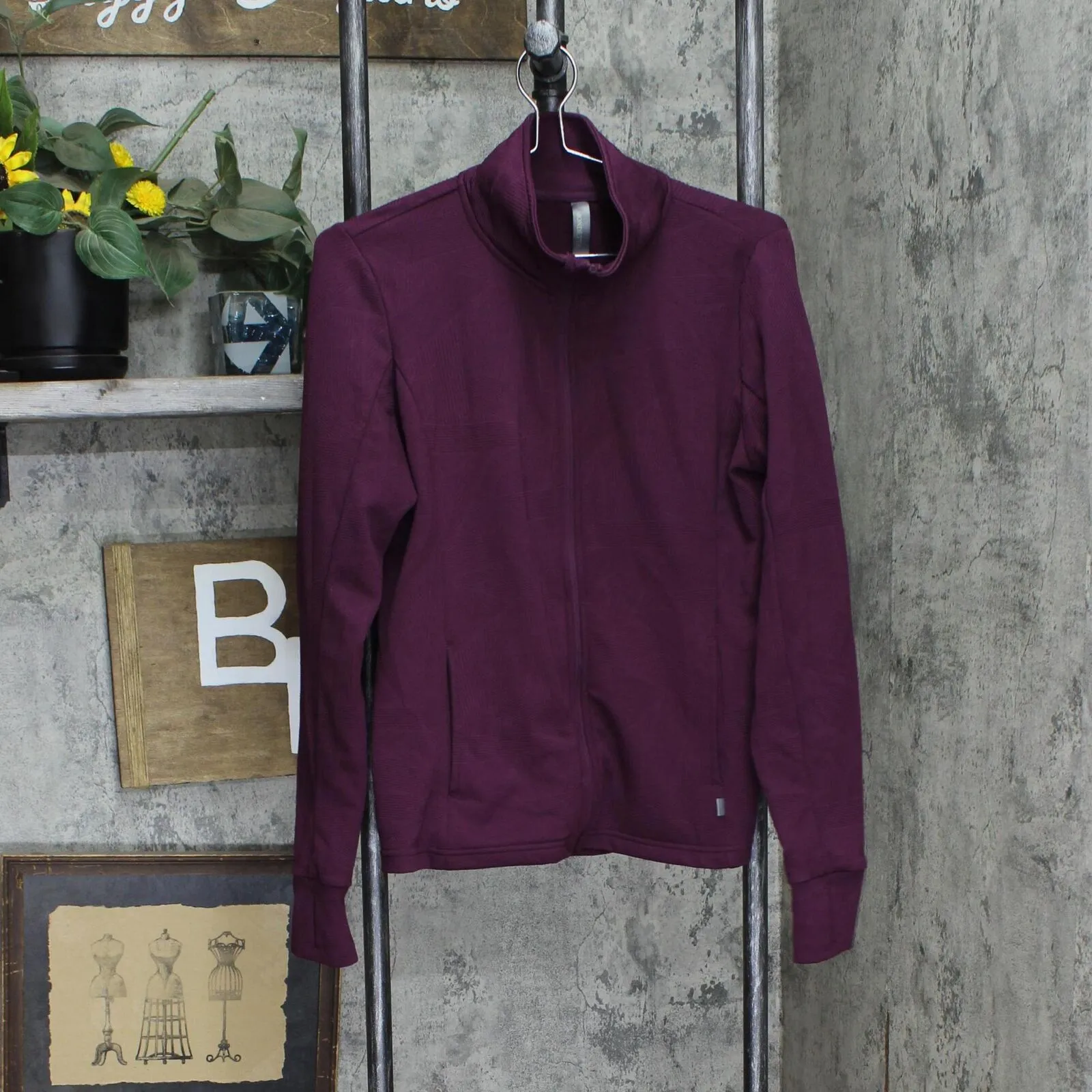 Mondetta Womens Jacquard Full-Zip Active Jacket 1732084 Berry Purple M