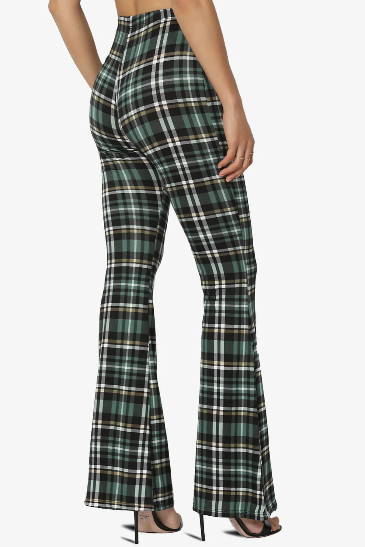 Mumu Plaid Jersey Flare Pants
