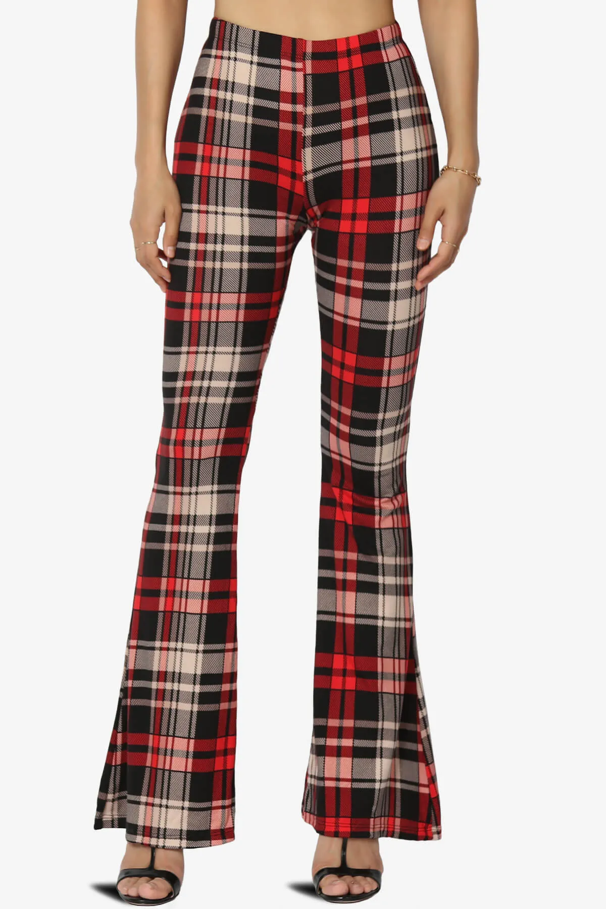 Mumu Plaid Jersey Flare Pants