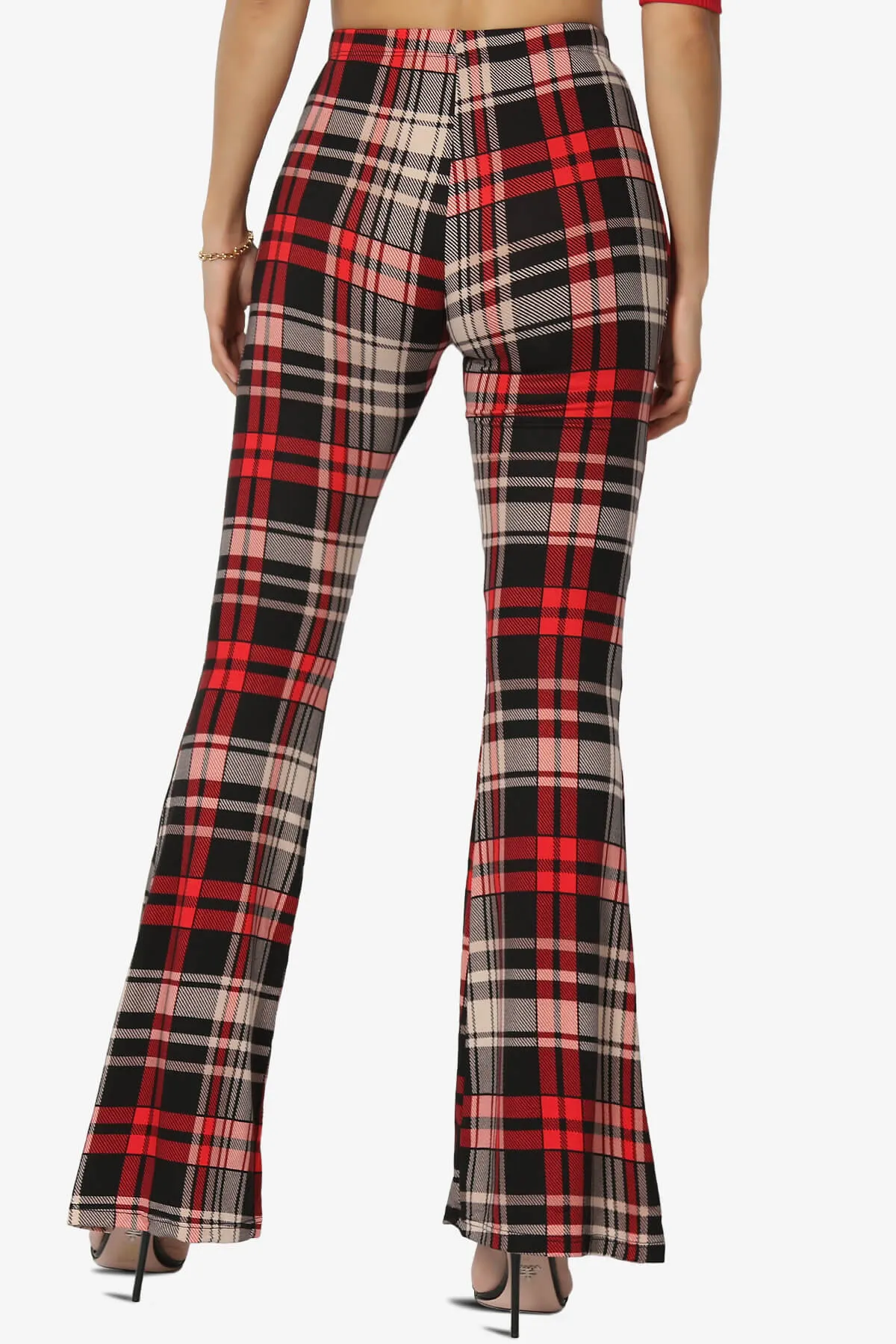 Mumu Plaid Jersey Flare Pants