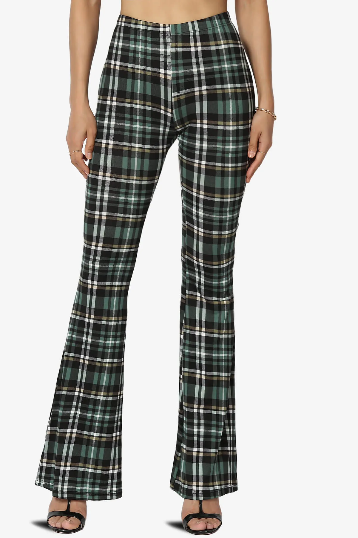Mumu Plaid Jersey Flare Pants