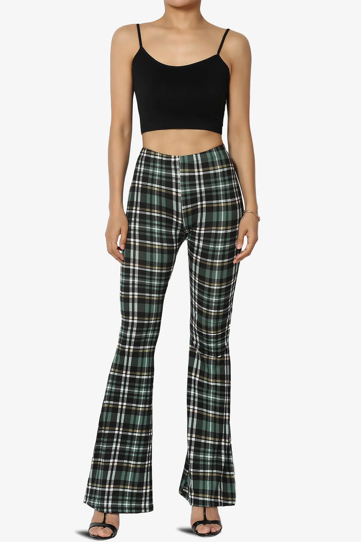 Mumu Plaid Jersey Flare Pants