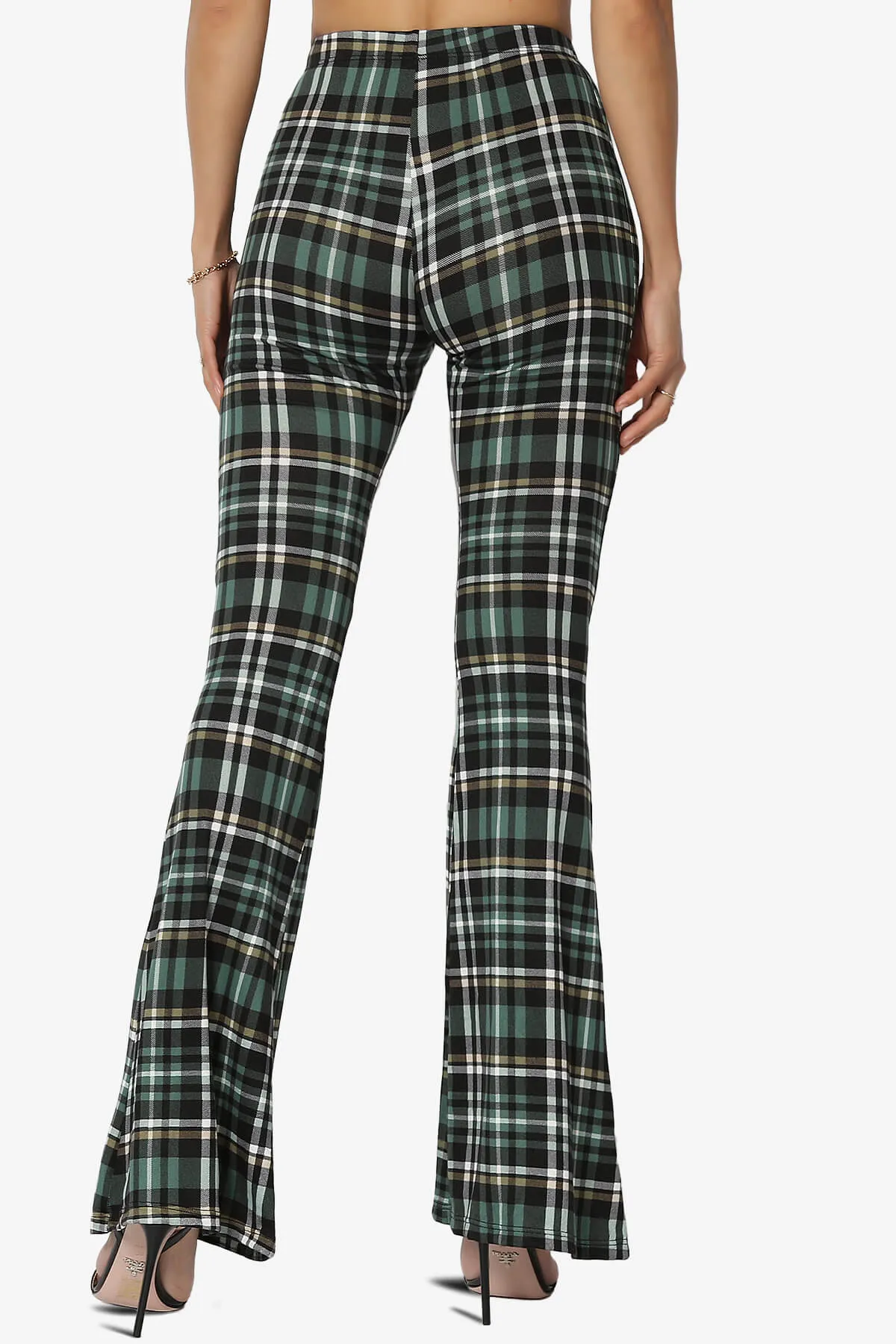 Mumu Plaid Jersey Flare Pants