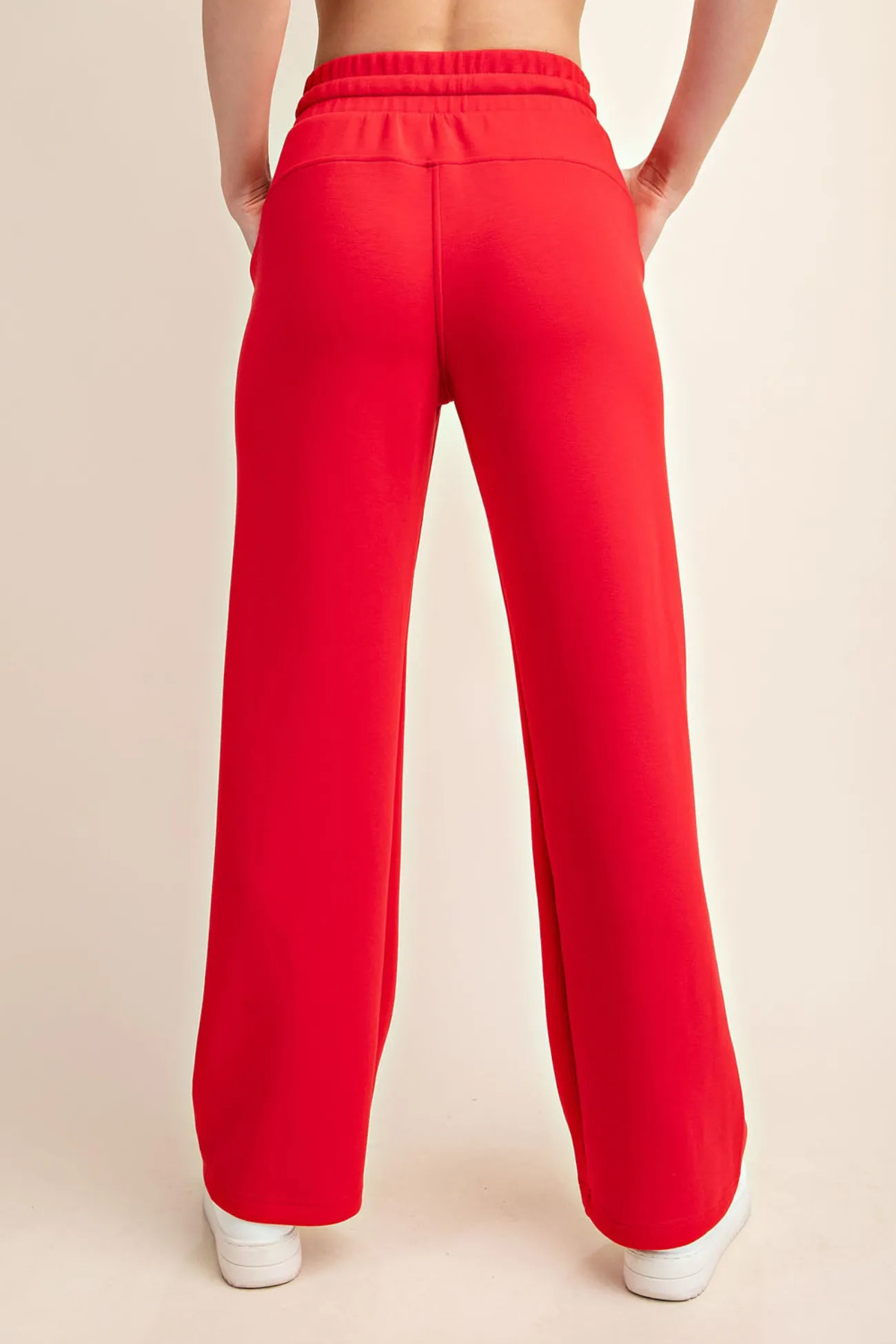 My Soul Scuba Straight Leg Pants-True Red