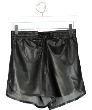Nanushka Black Faux Leather Tie Up Shorts UK XS
