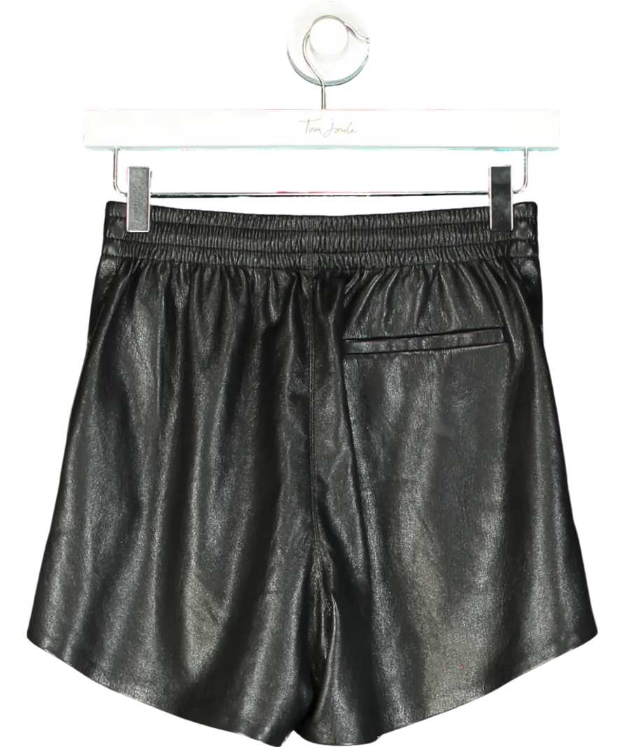Nanushka Black Faux Leather Tie Up Shorts UK XS