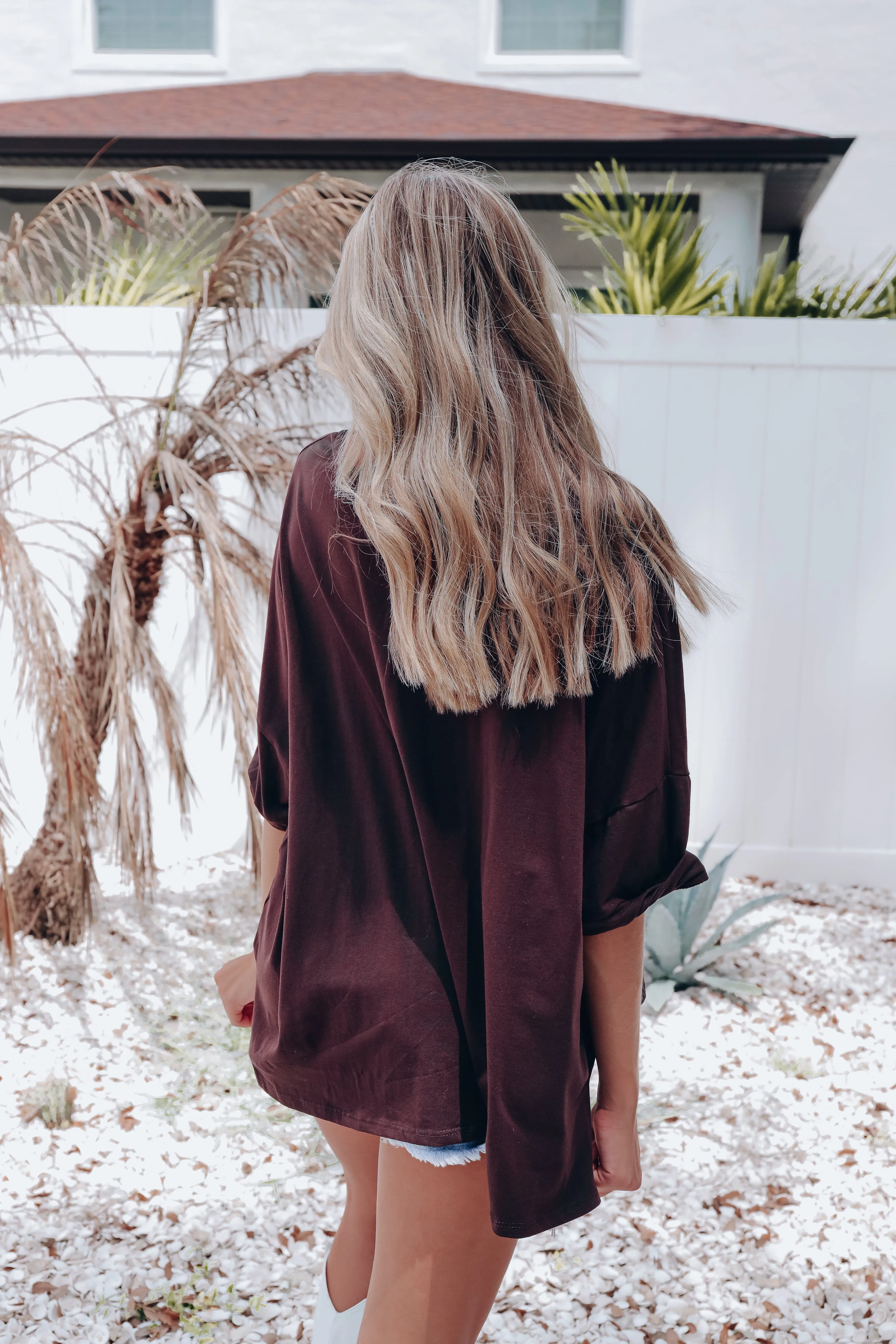 Nashville Boots Oversized Crop Graphic Tee - Dark Brown