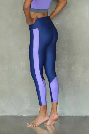 Navy and Purple Leggings 7/8
