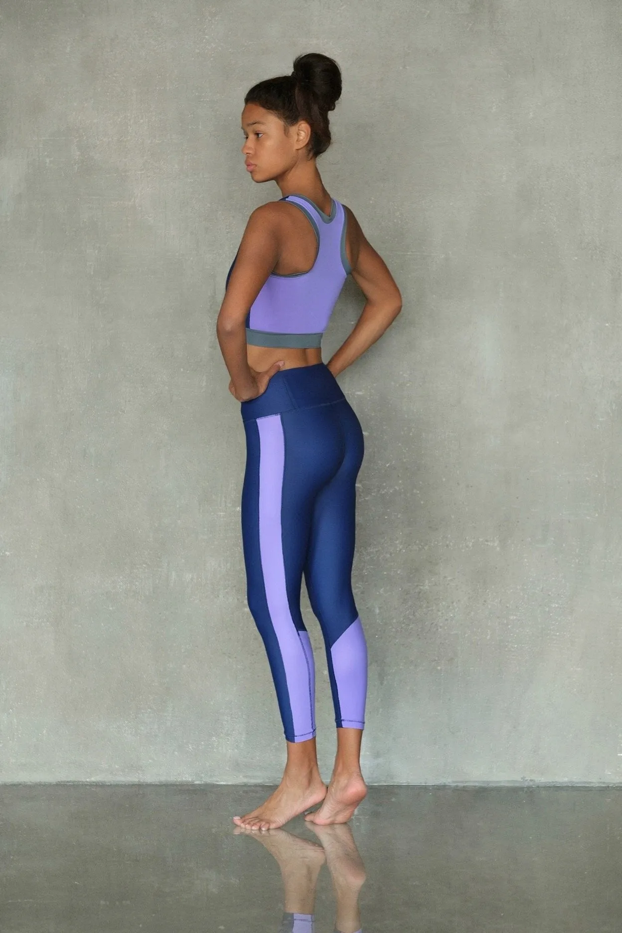 Navy and Purple Leggings 7/8