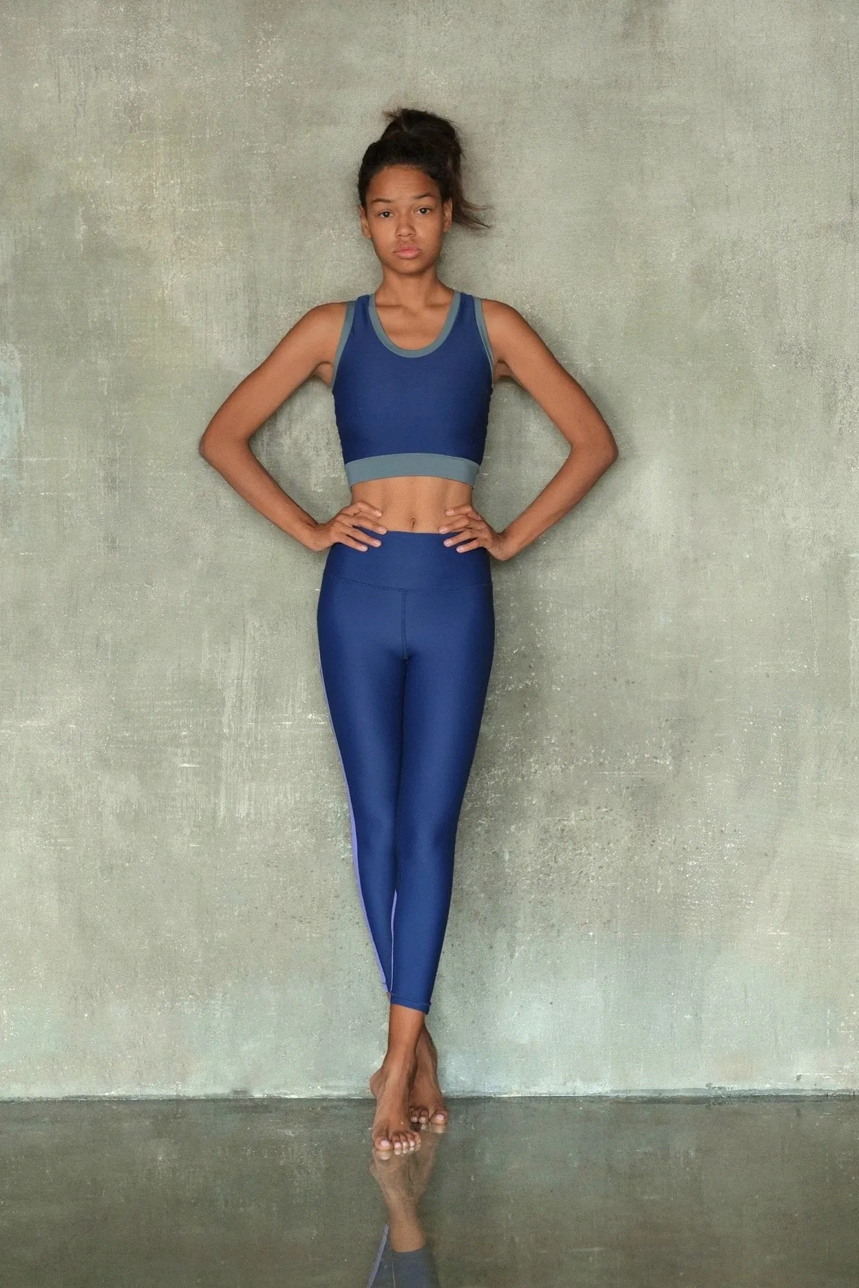 Navy and Purple Leggings 7/8