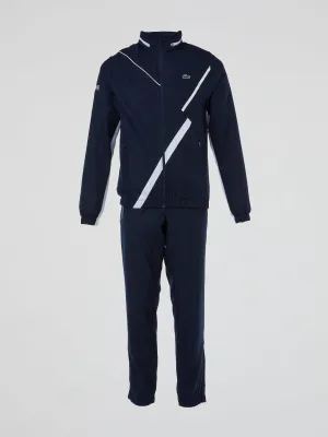 Navy Contrast Stripe Tracksuit