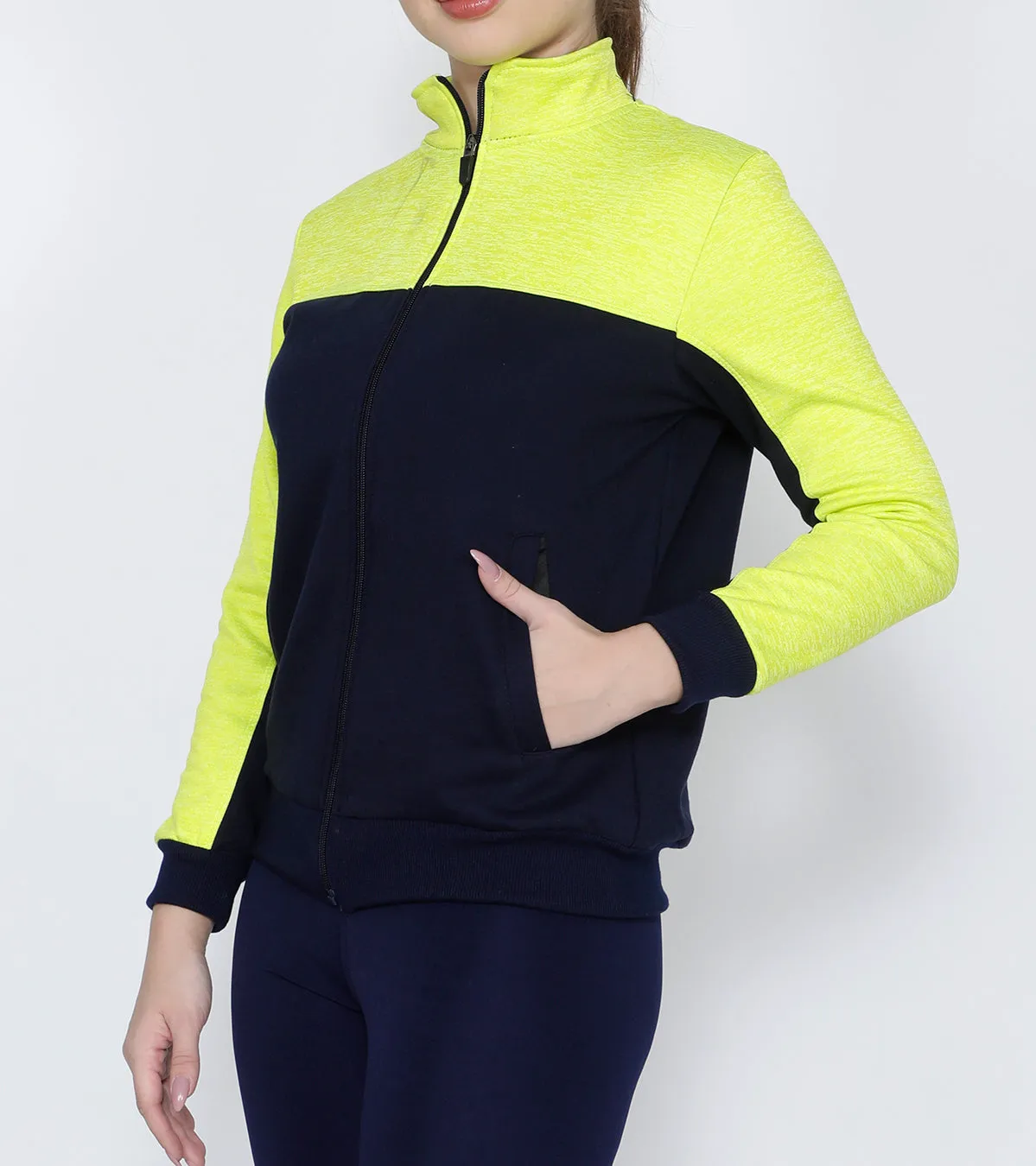 Navy Lime Slim Fit Jacket