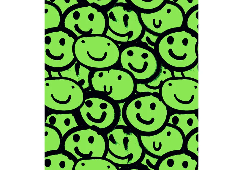 Neon Smiles leggings with pockets