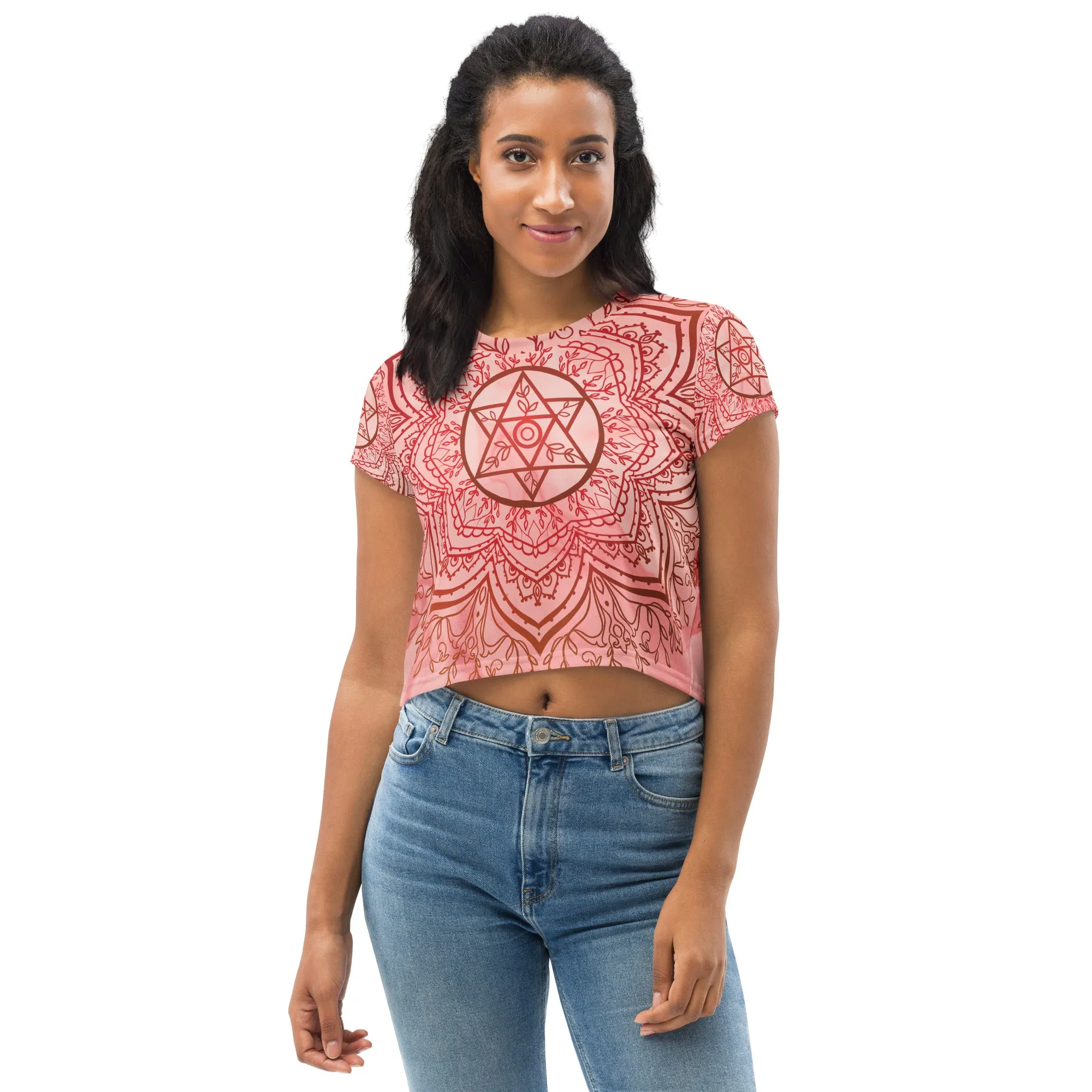 NEW! Earth Star Chakra Mandala Crop Top Tee Shirt by Goddess Swag