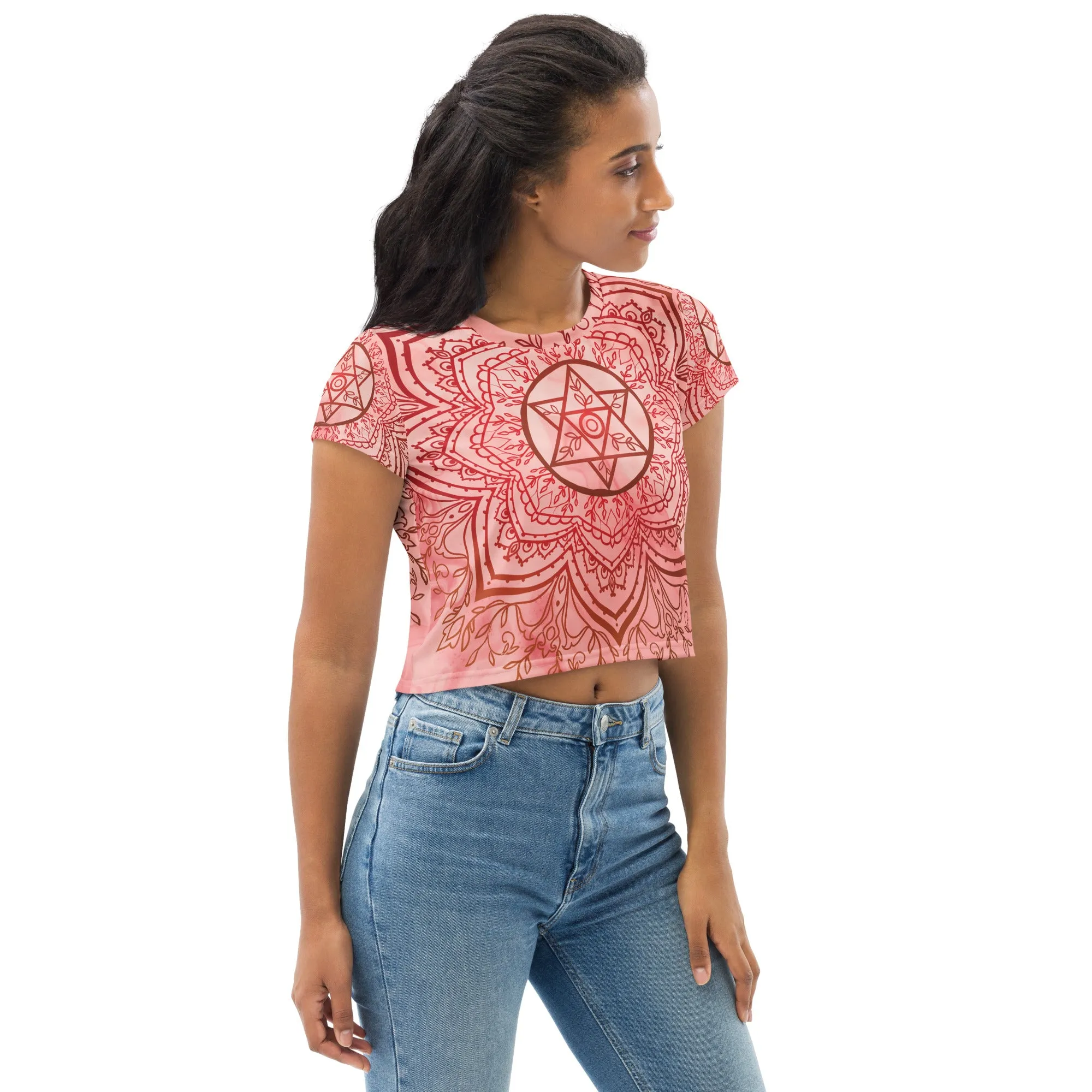 NEW! Earth Star Chakra Mandala Crop Top Tee Shirt by Goddess Swag