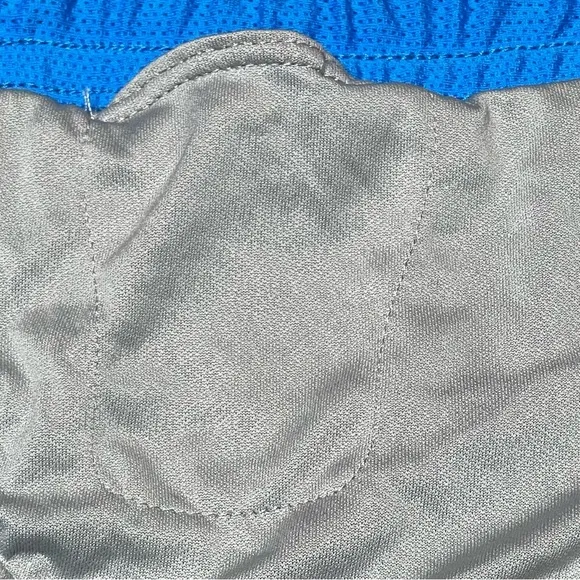 Nike Medium Blue and Neon Green Dri-Fit Activewear Running Shorts