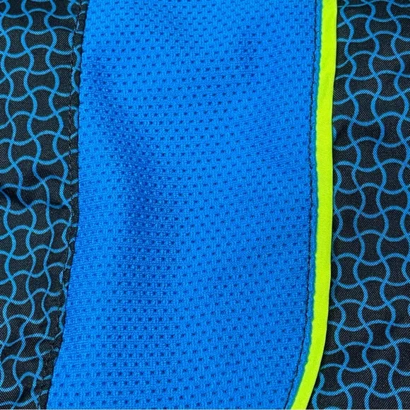 Nike Medium Blue and Neon Green Dri-Fit Activewear Running Shorts
