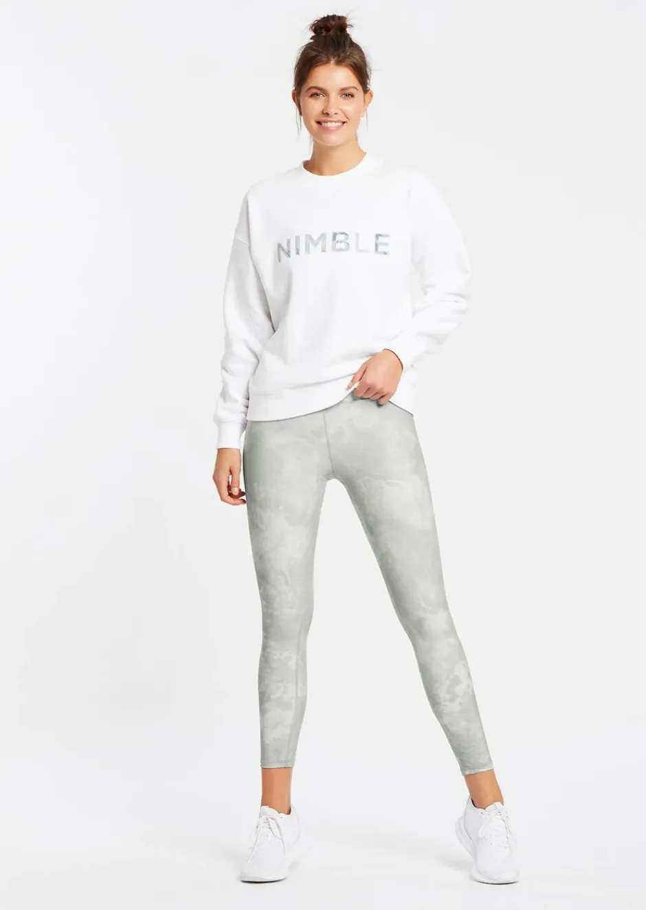 Nimble Activewear, High Rise 7/8 Legging II | Marbled Grey
