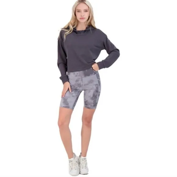 NWT 90 Degree By Reflex Gray Tie Dye Activewear Set
