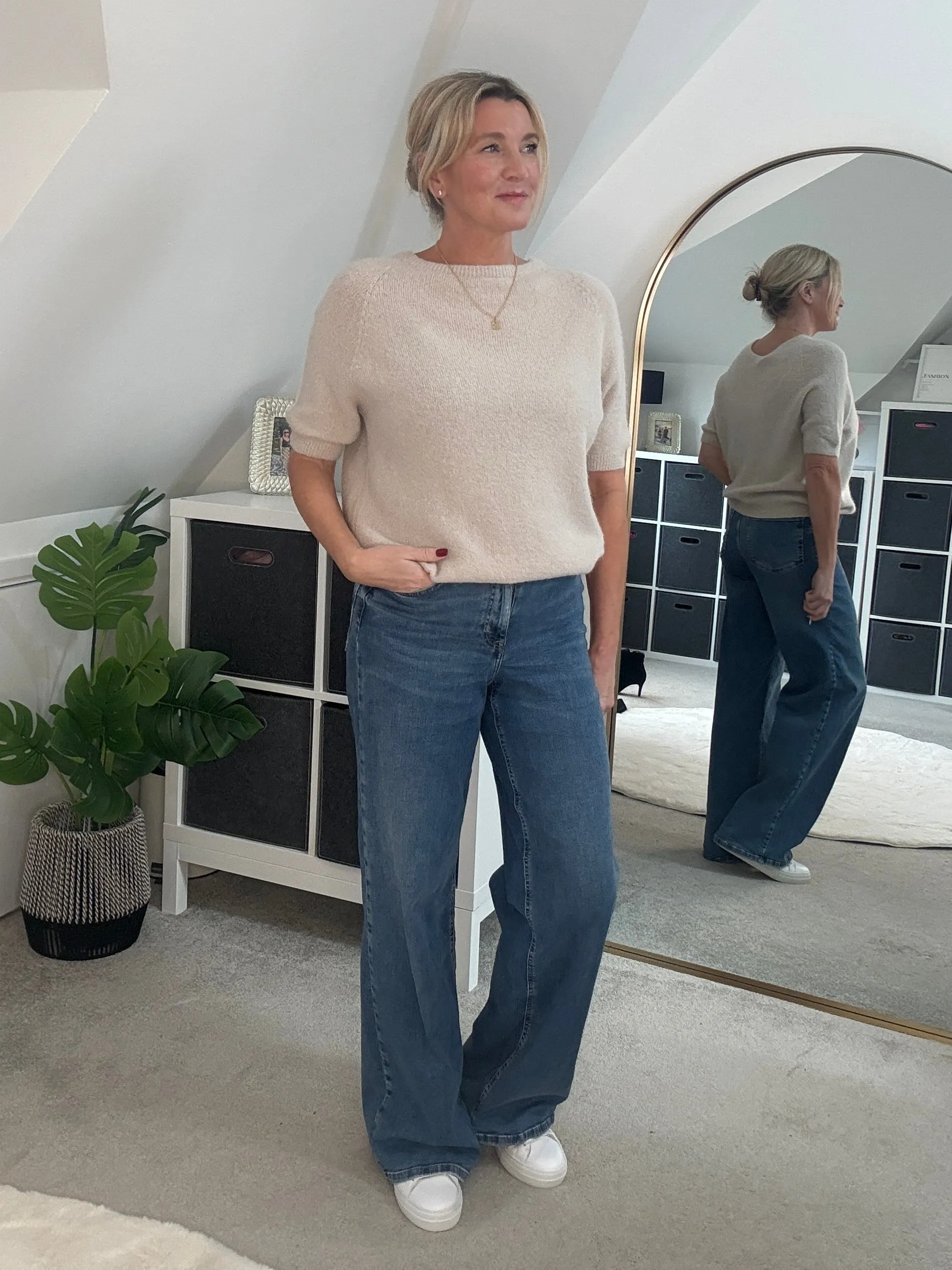 Oatmeal Fluffy S/S Jumper