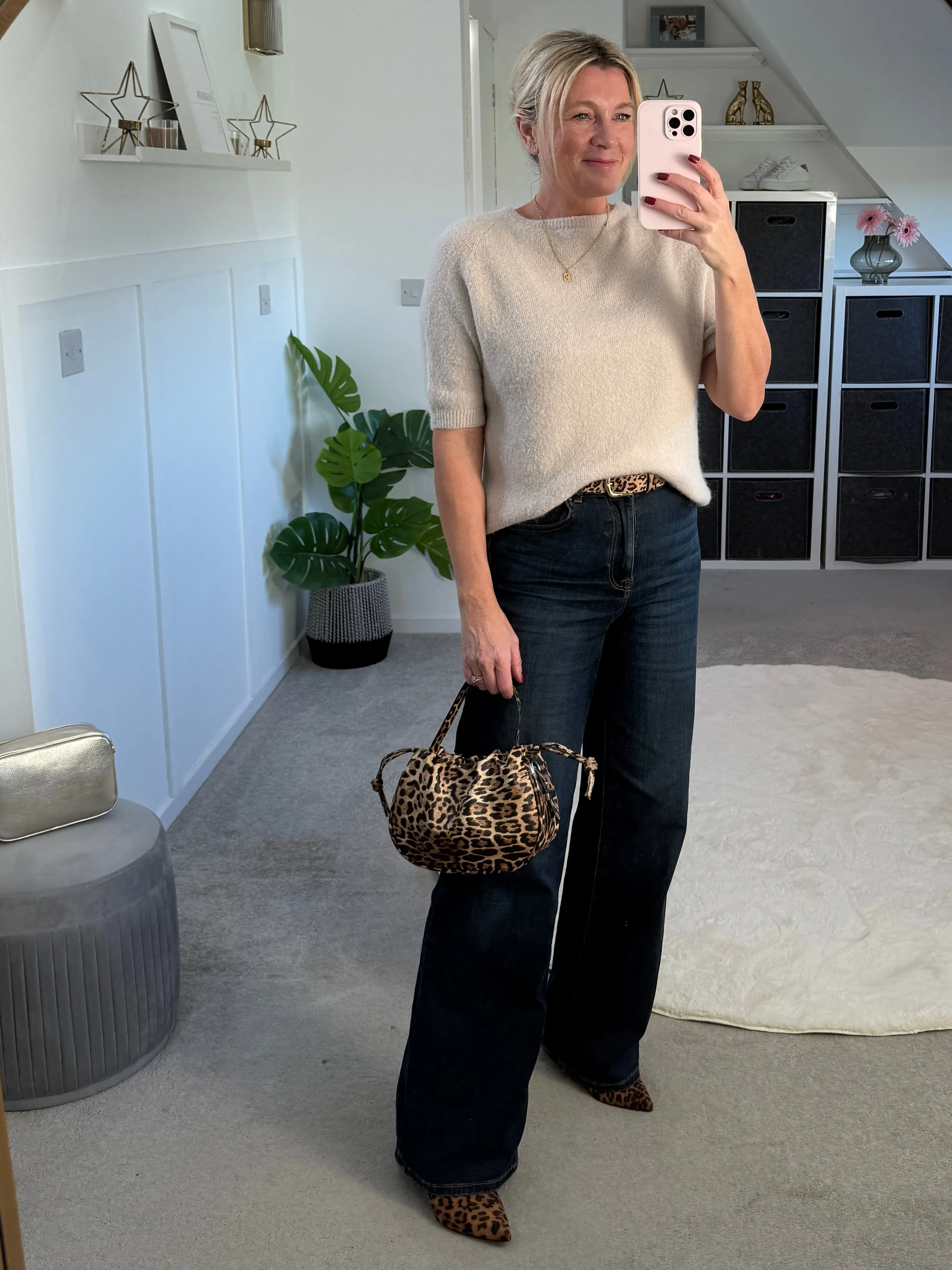 Oatmeal Fluffy S/S Jumper