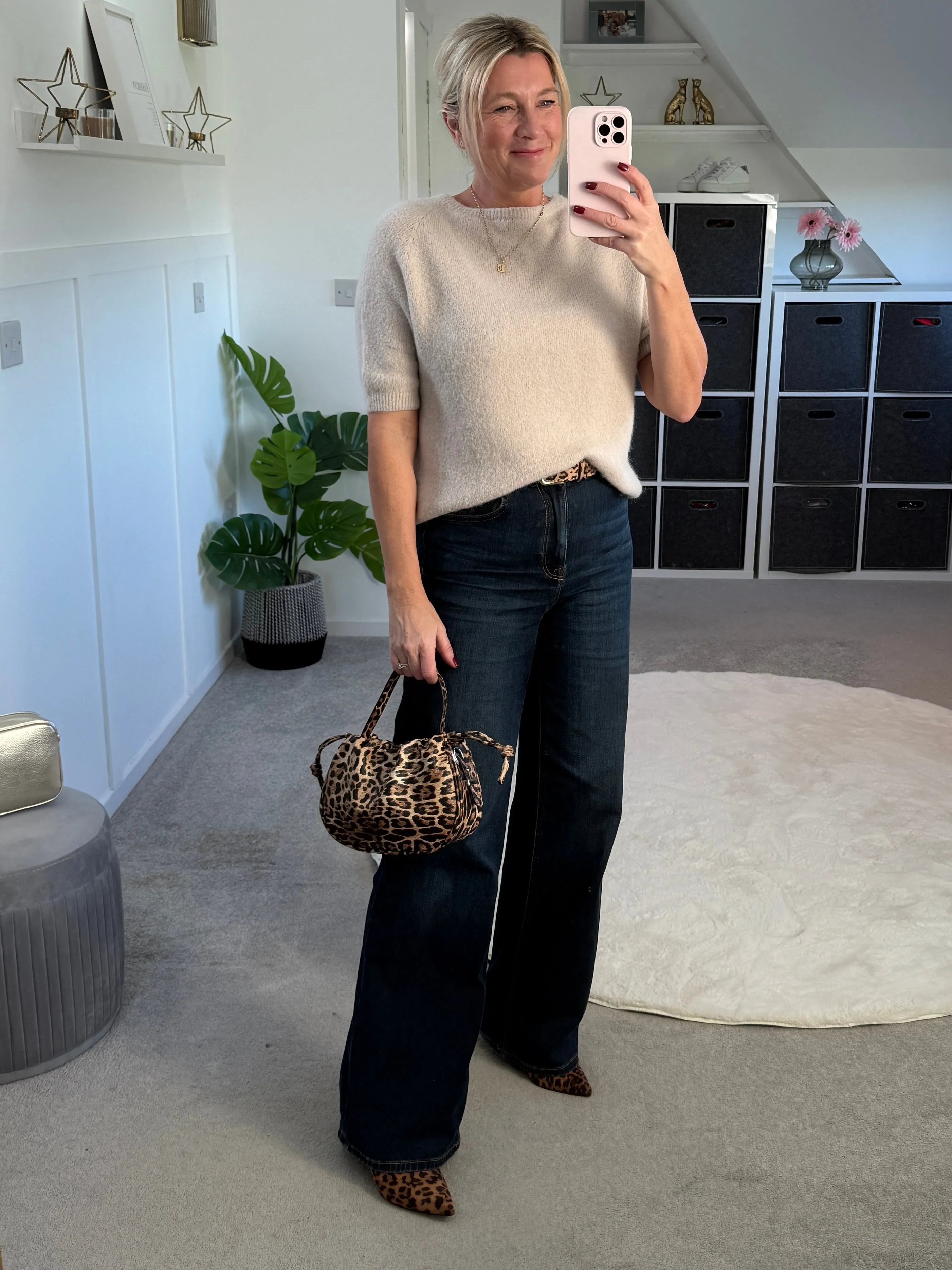 Oatmeal Fluffy S/S Jumper