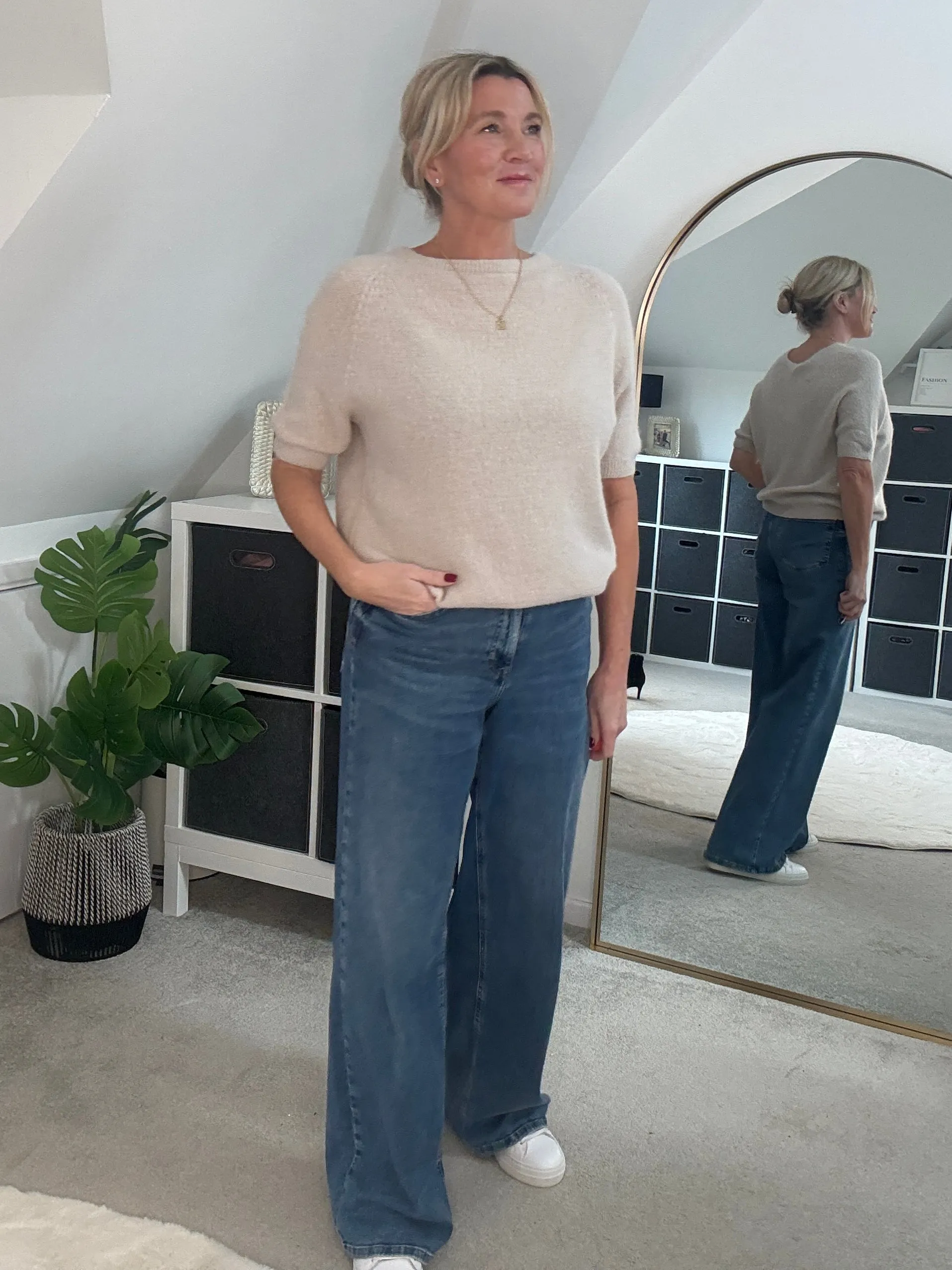 Oatmeal Fluffy S/S Jumper