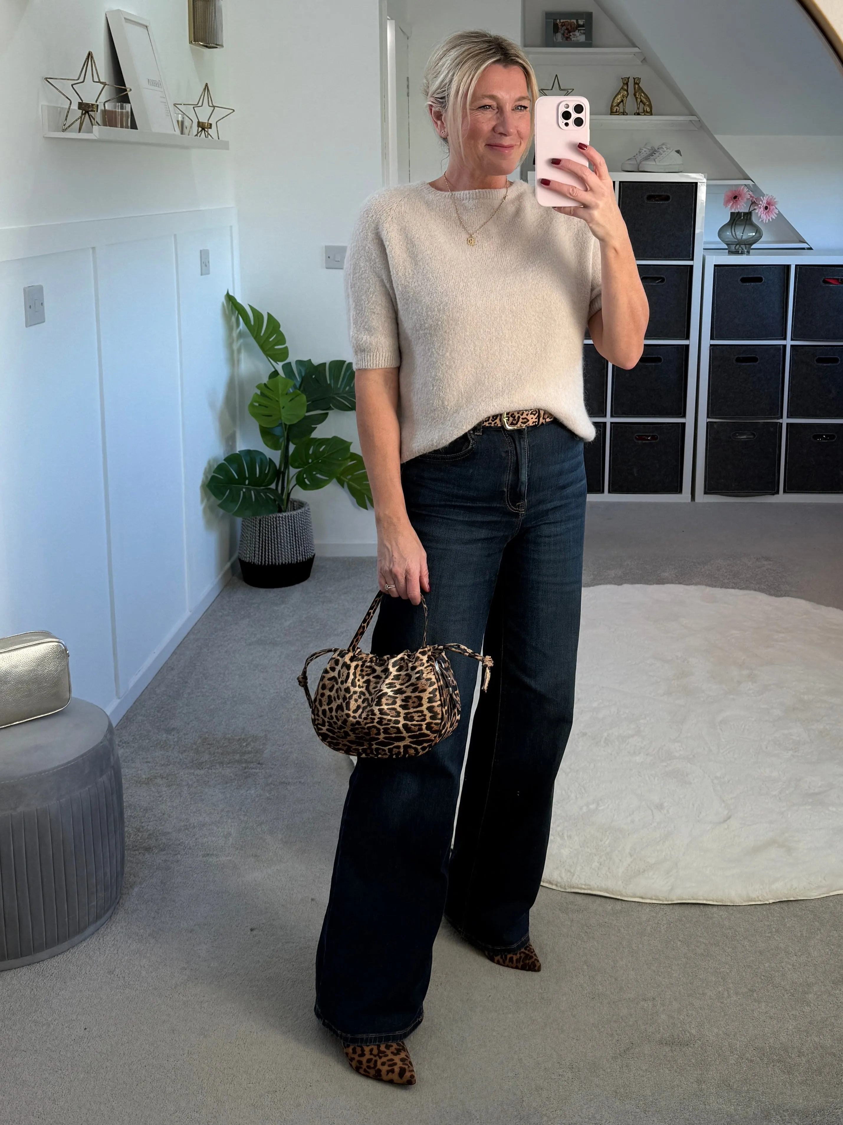 Oatmeal Fluffy S/S Jumper