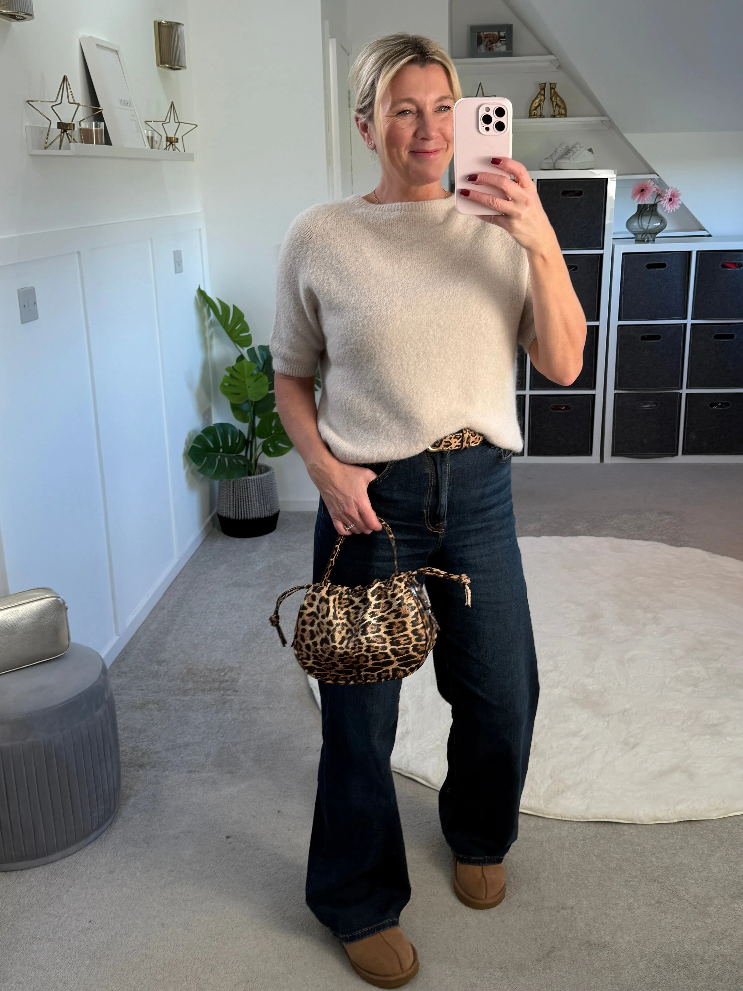 Oatmeal Fluffy S/S Jumper