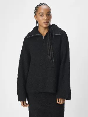 OBJTotalya Half Zip Pullover - Black