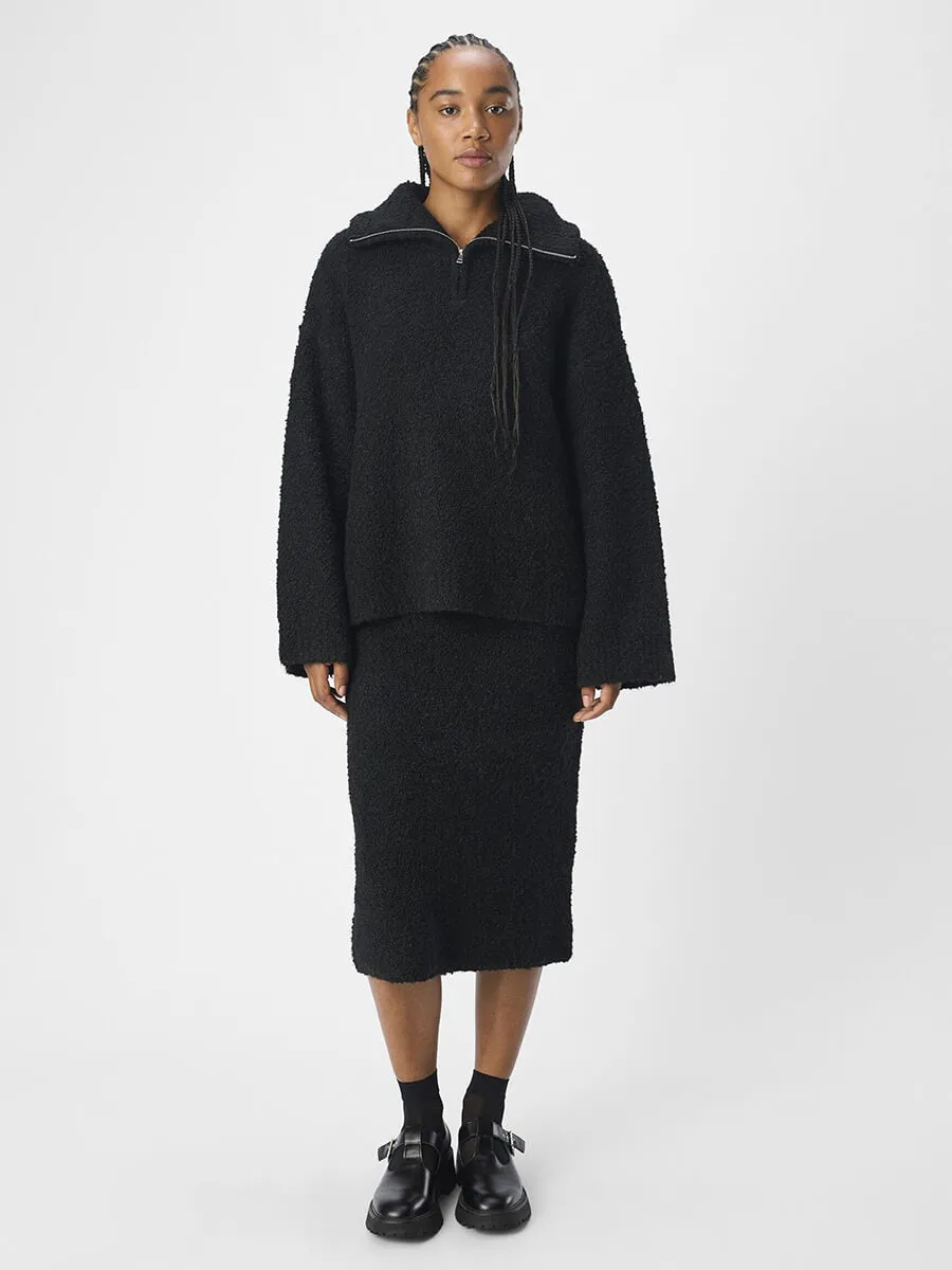 OBJTotalya Half Zip Pullover - Black