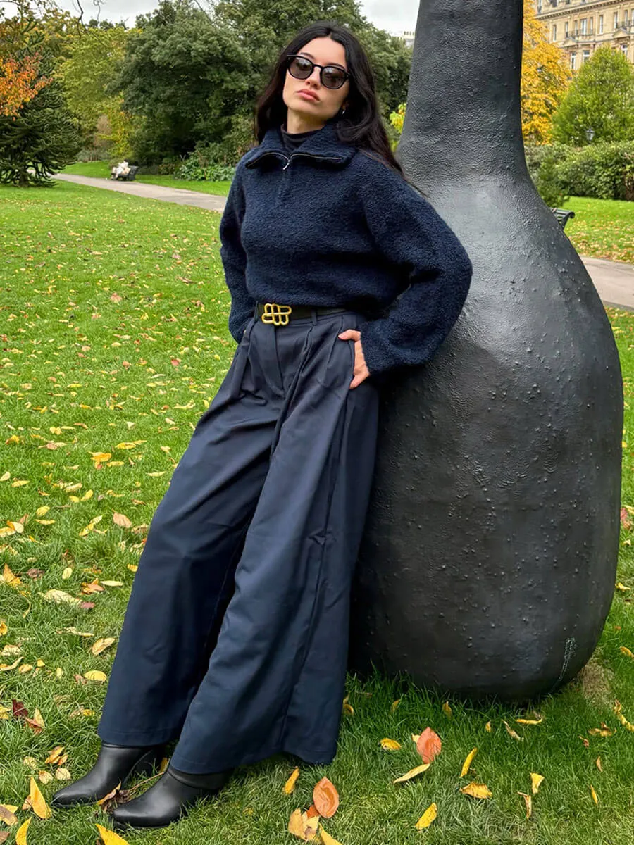 OBJTotalya Half Zip Pullover - Sky Captain