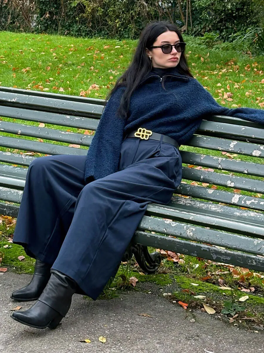 OBJTotalya Half Zip Pullover - Sky Captain