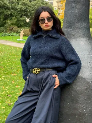 OBJTotalya Half Zip Pullover - Sky Captain