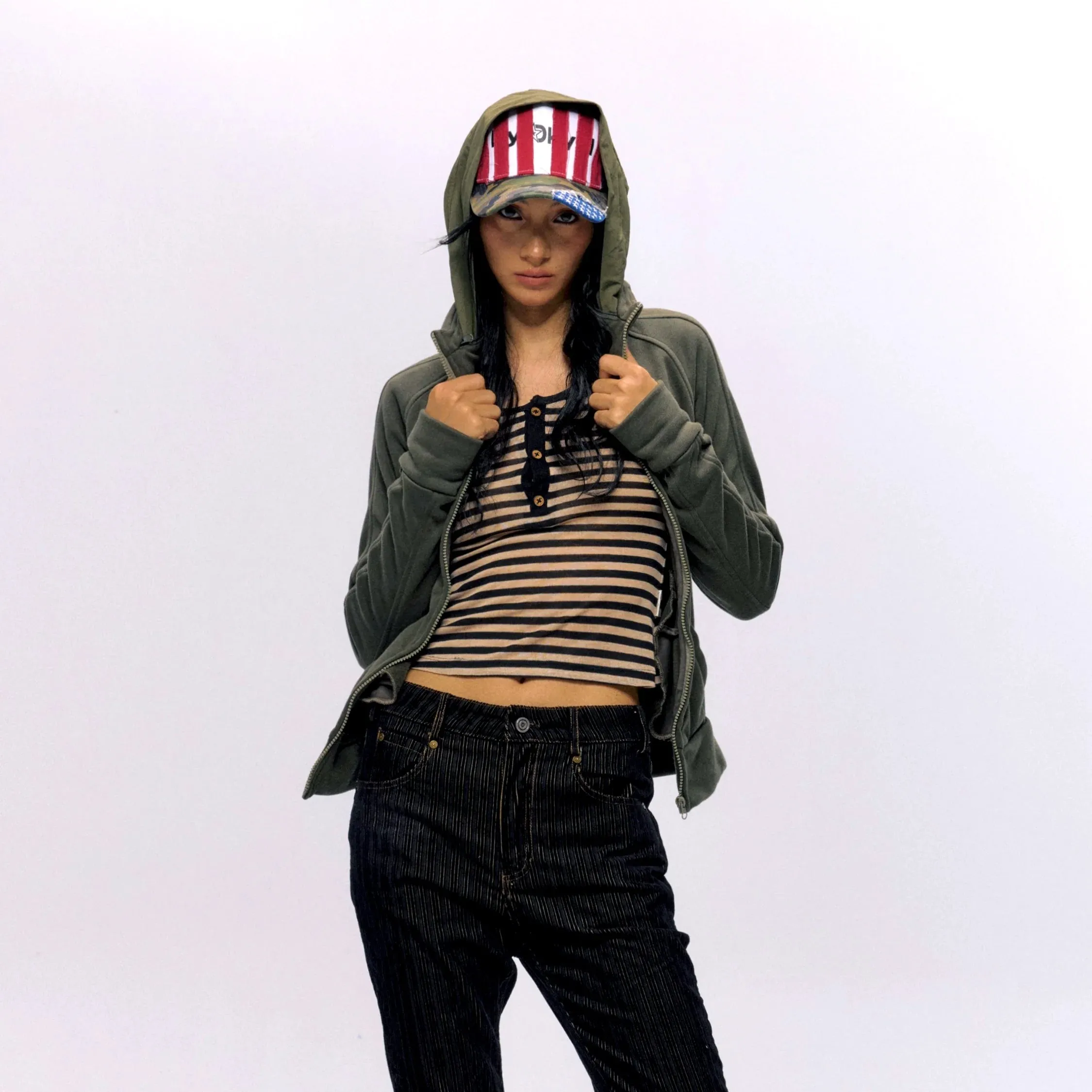 Olive Zip-Up Hoodie